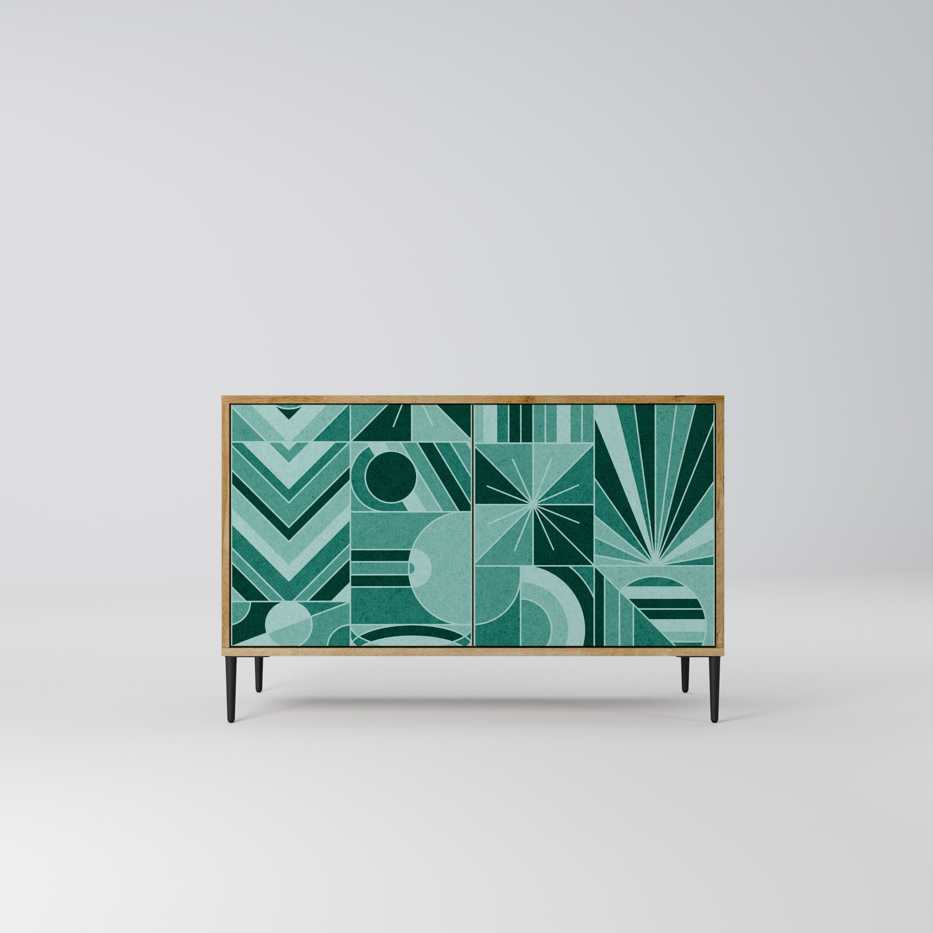 HARMONIC GRID Aparador de 2 Portas em Efeito Carvalho