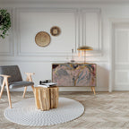 GILDED SWIRLS Aparador de 2 Portas em Efeito Carvalho