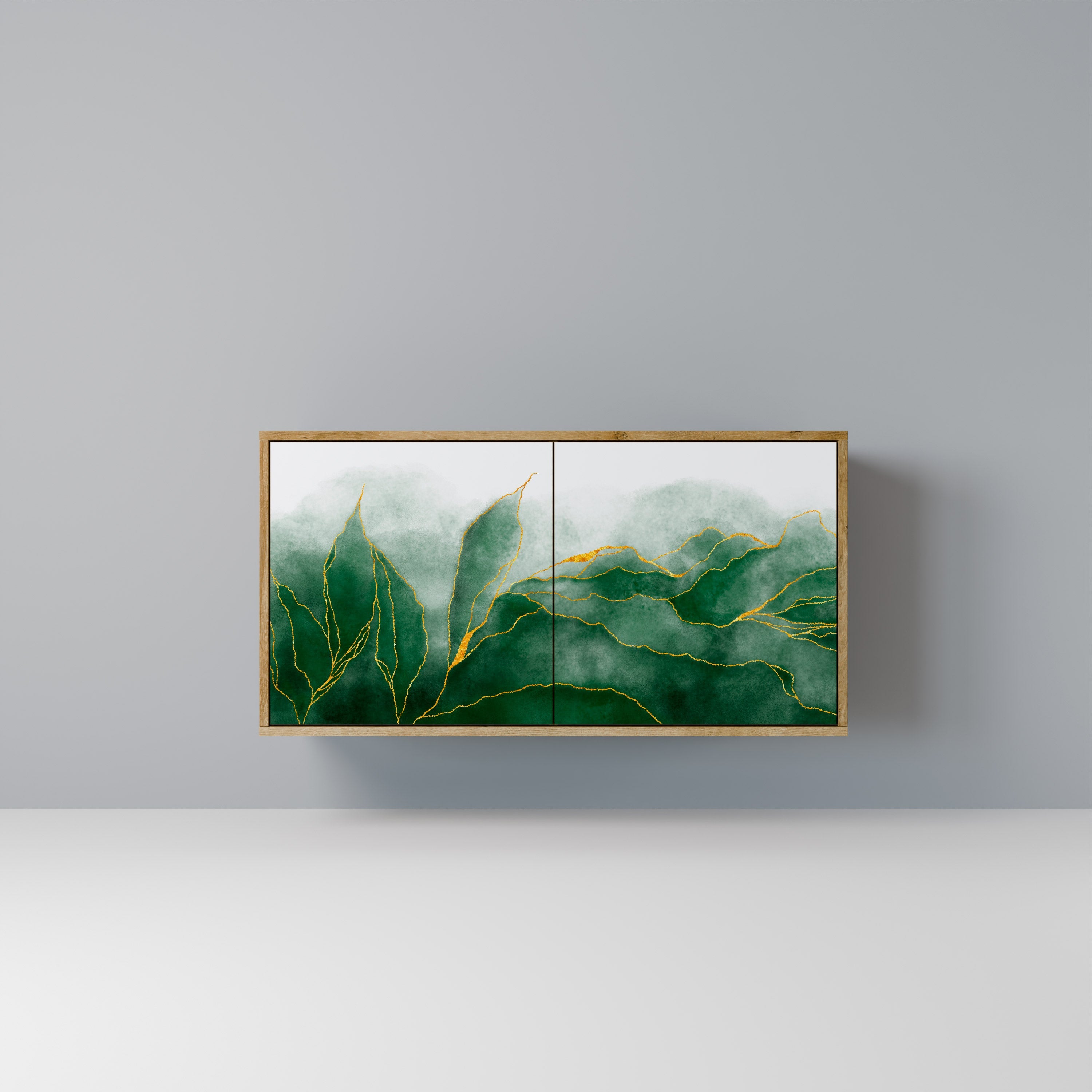 EXPENSIVE NATURE Aparador de 2 Portas em Efeito Carvalho