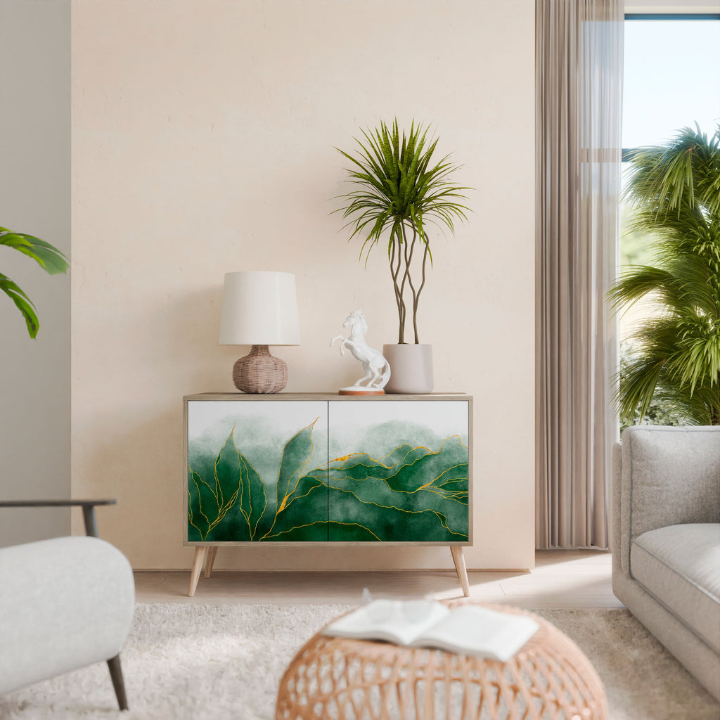 EXPENSIVE NATURE Aparador de 2 Portas em Efeito Carvalho