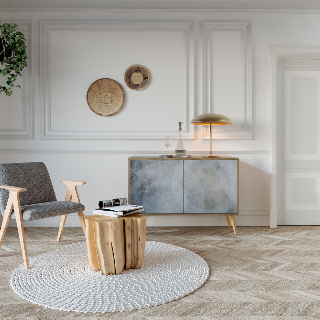 MUTED ARC Aparador de 2 Portas em Efeito Carvalho