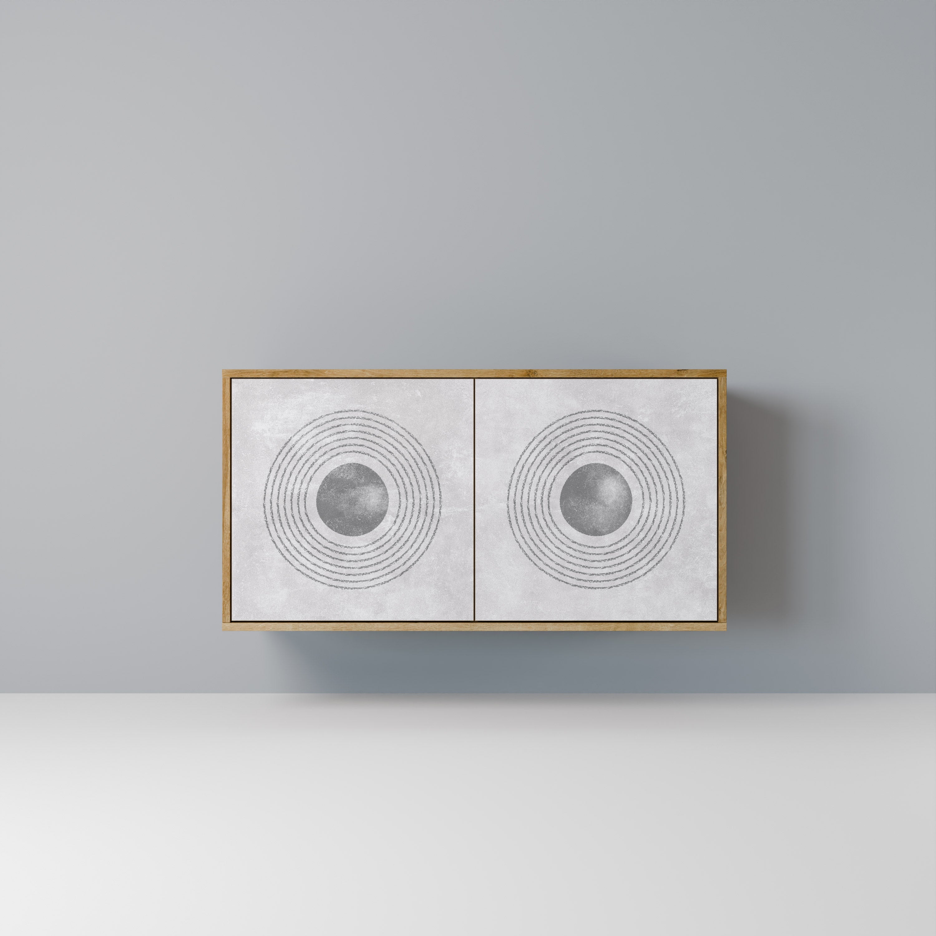 SOLID CIRCLES Aparador de 2 Portas em Efeito Carvalho