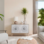 SOLID CIRCLES Aparador de 2 Portas em Efeito Carvalho