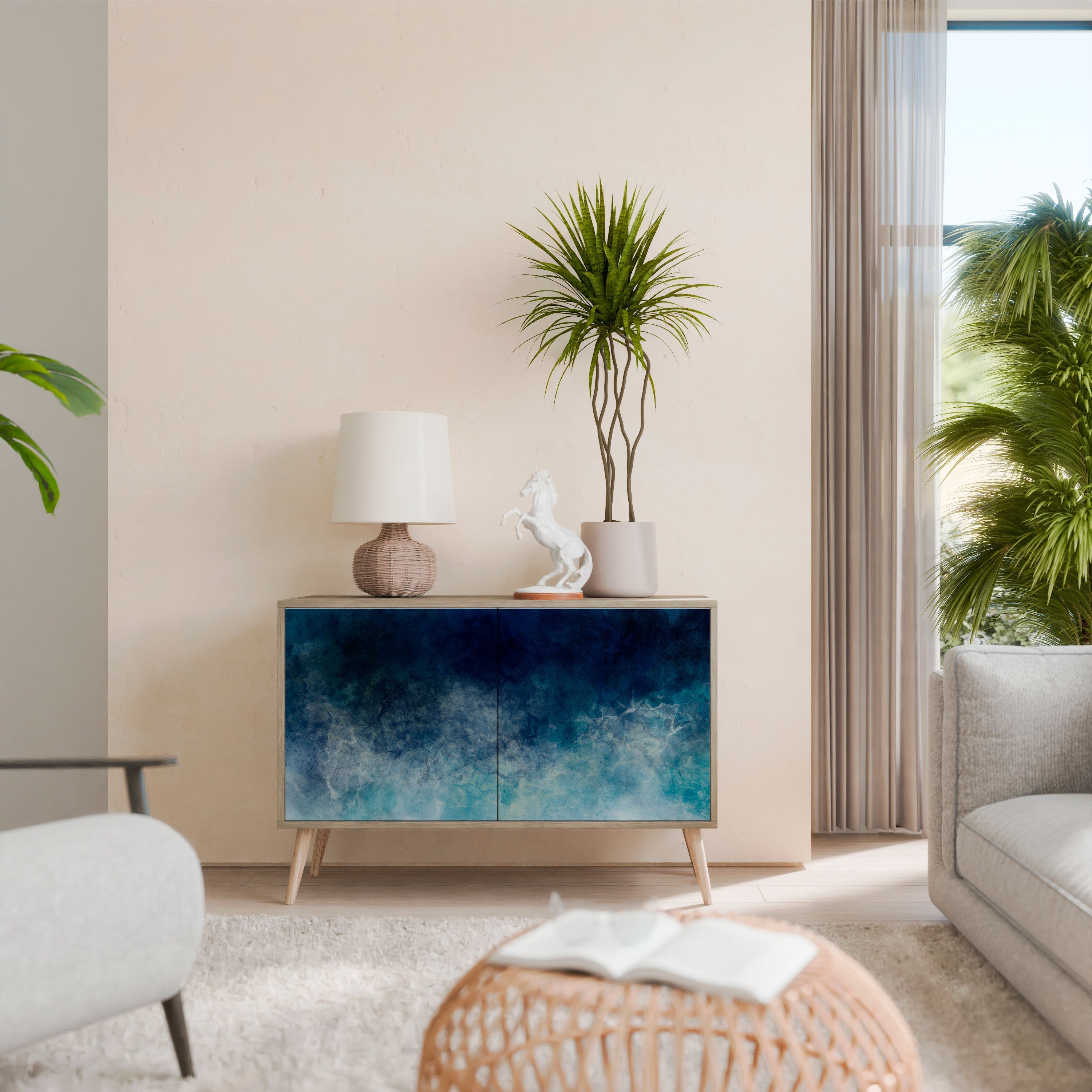 CELESTIAL FALL Aparador de 2 Portas em Efeito Carvalho