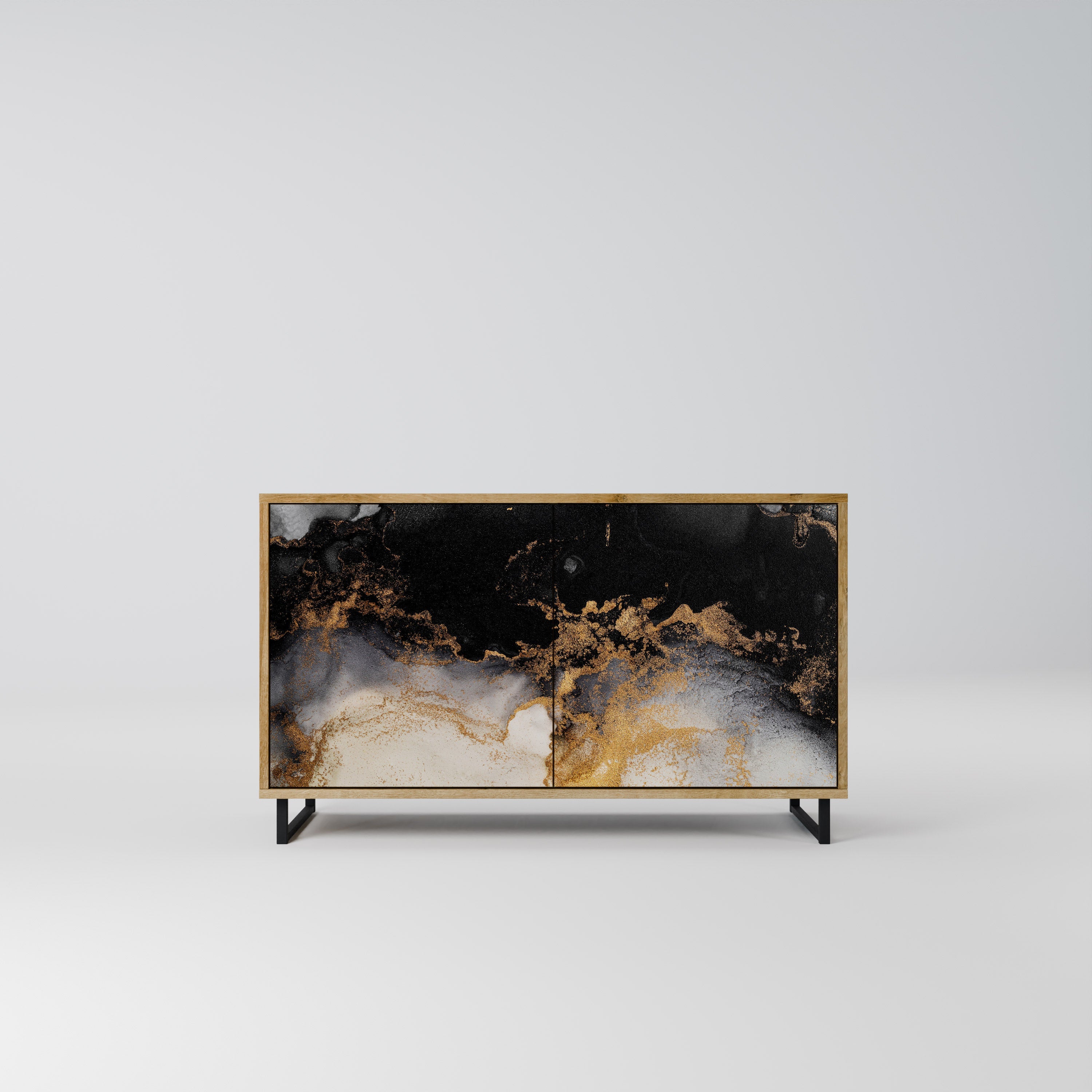 MARBLE OF TOMMORROW Aparador de 2 Portas em Efeito Carvalho