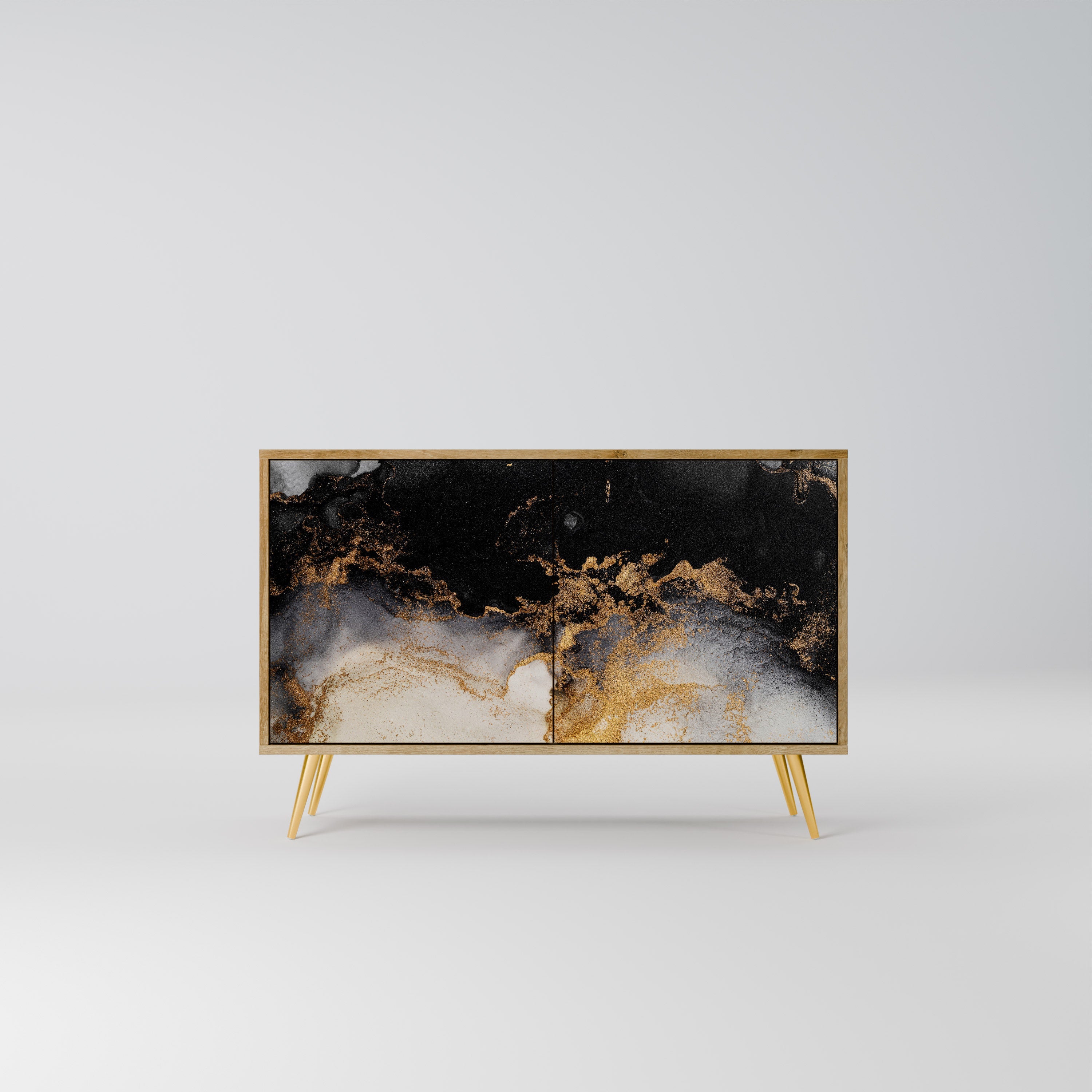 MARBLE OF TOMMORROW Aparador de 2 Portas em Efeito Carvalho