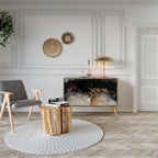 MARBLE OF TOMMORROW Aparador de 2 Portas em Efeito Carvalho