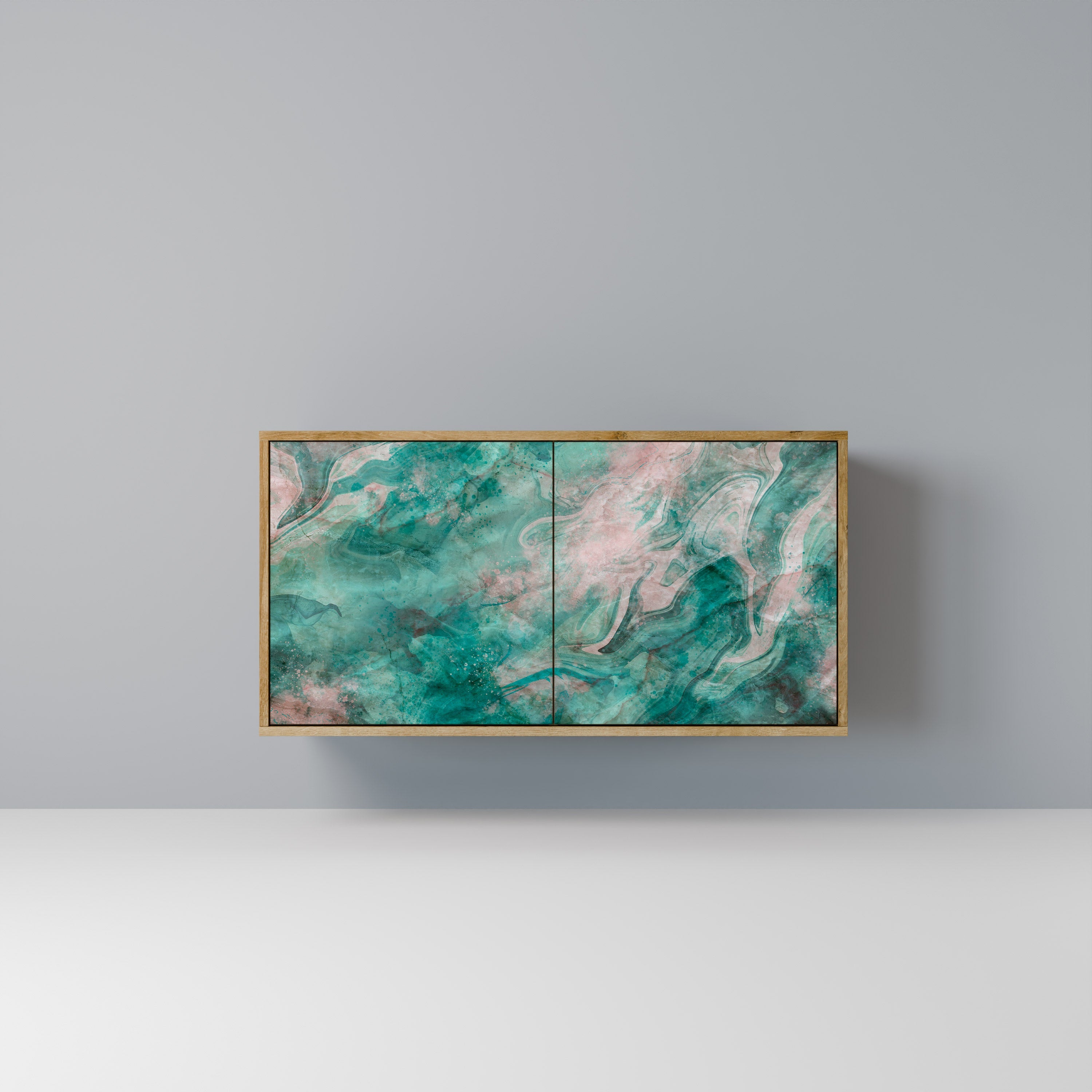 ABSTRACT ALCHEMY Aparador de 2 Portas em Efeito Carvalho