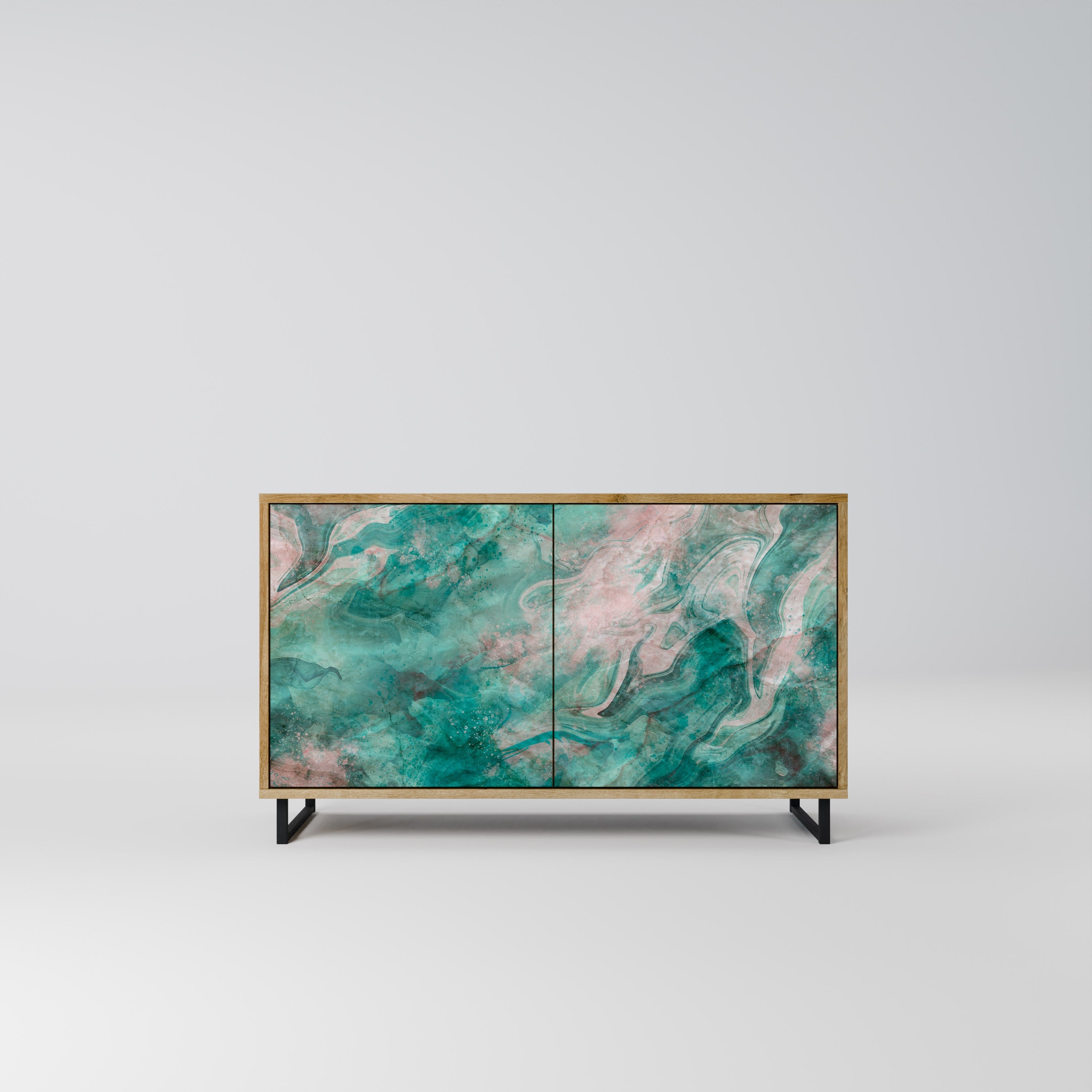 ABSTRACT ALCHEMY Aparador de 2 Portas em Efeito Carvalho