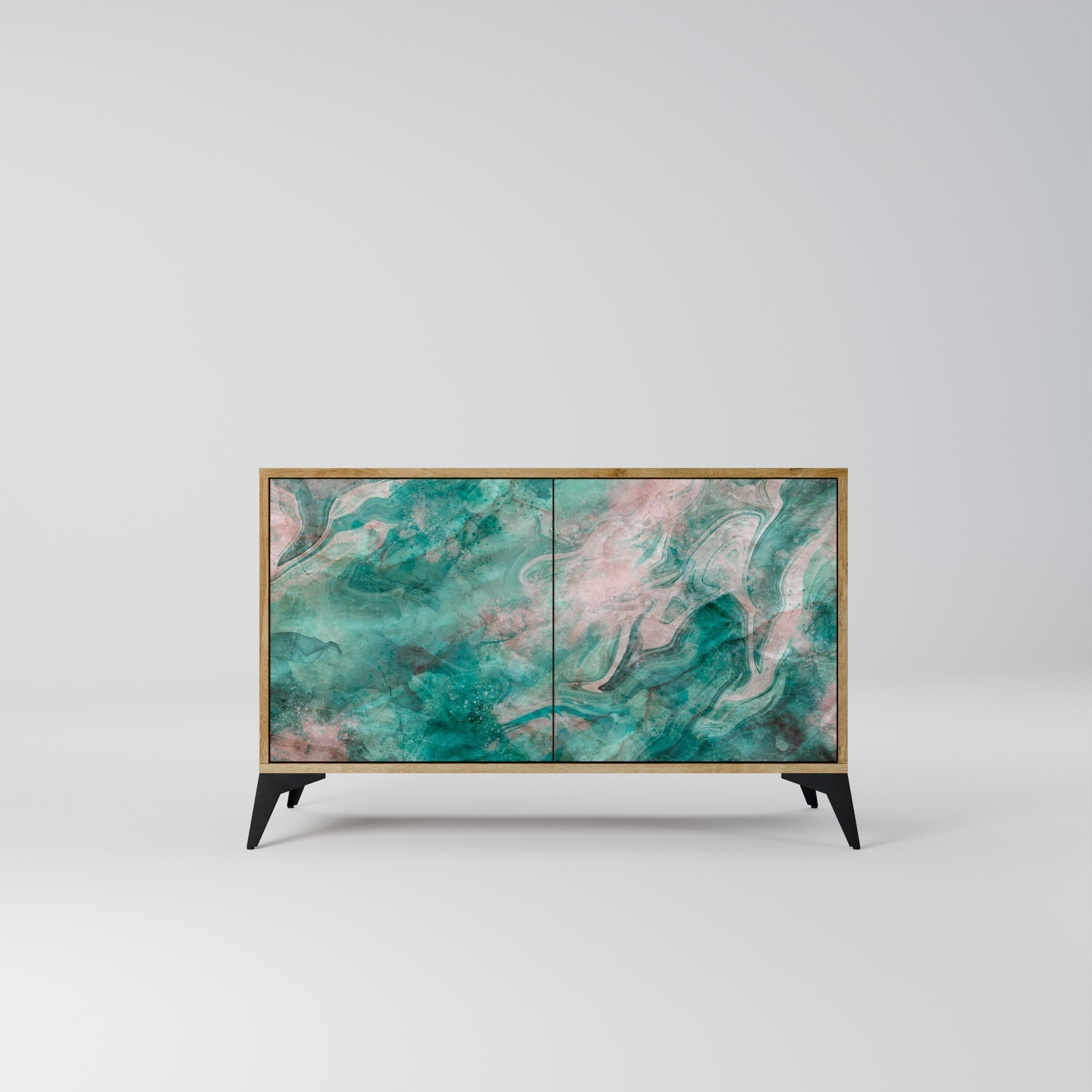 ABSTRACT ALCHEMY Aparador de 2 Portas em Efeito Carvalho