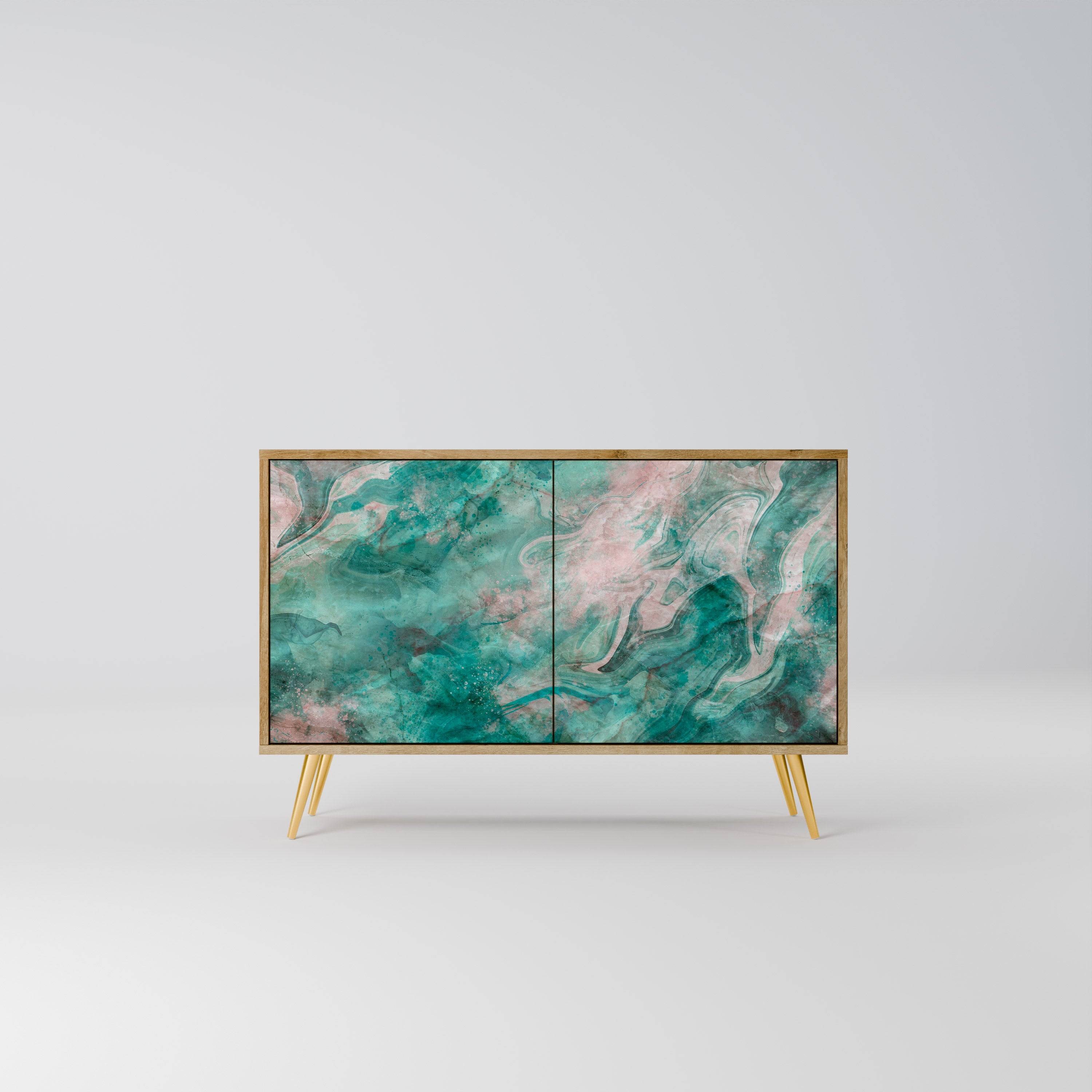 ABSTRACT ALCHEMY Aparador de 2 Portas em Efeito Carvalho