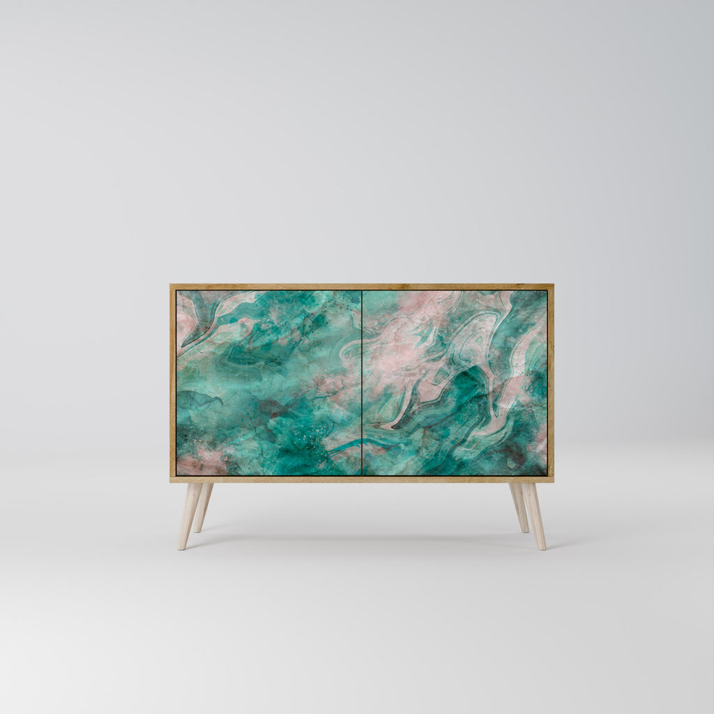 ABSTRACT ALCHEMY Aparador de 2 Portas em Efeito Carvalho