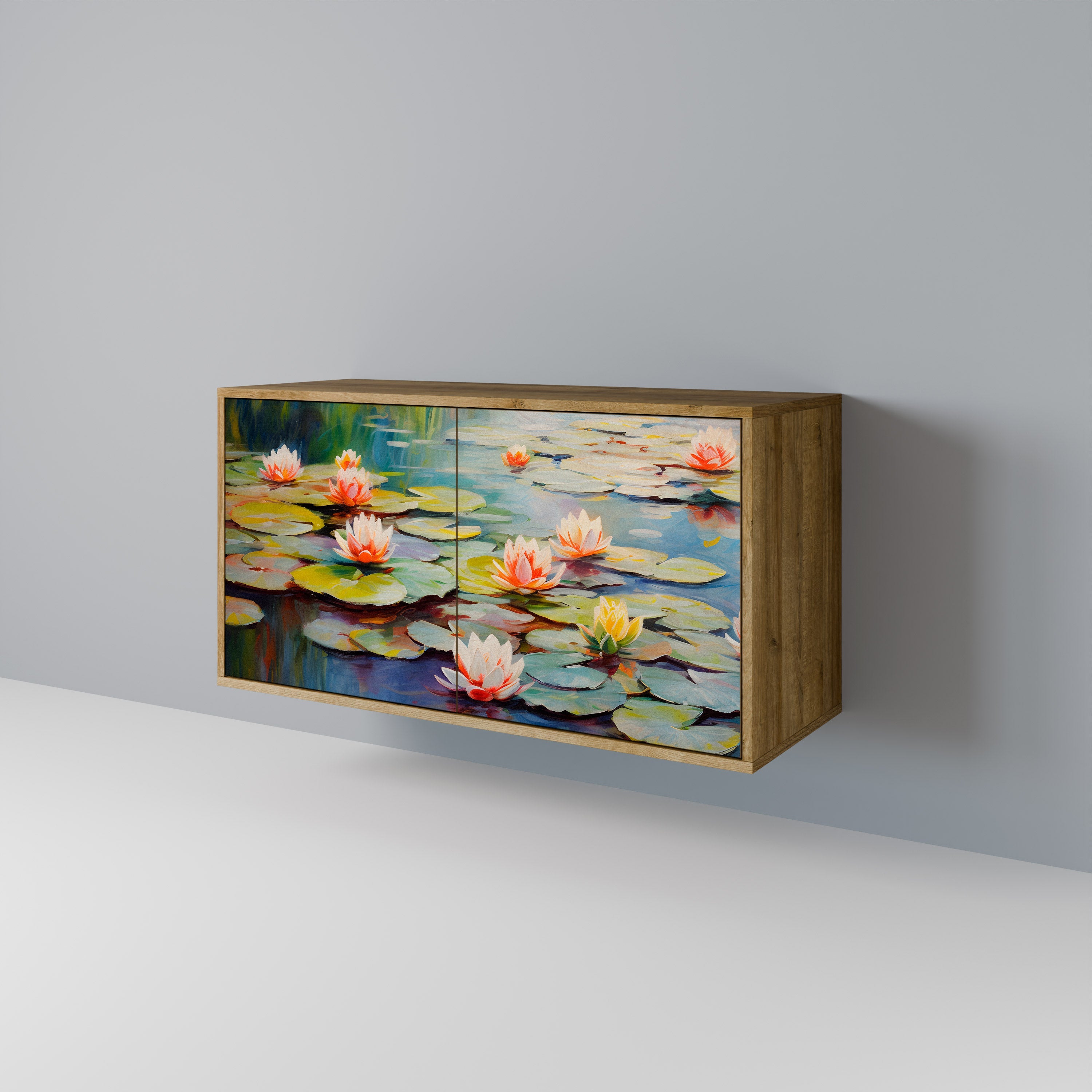 BLOOMING WATERS Aparador de 2 Portas em Efeito Carvalho