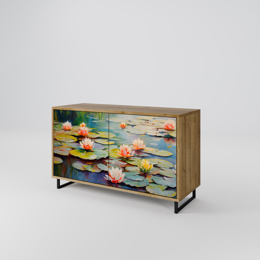 BLOOMING WATERS Aparador de 2 Portas em Efeito Carvalho