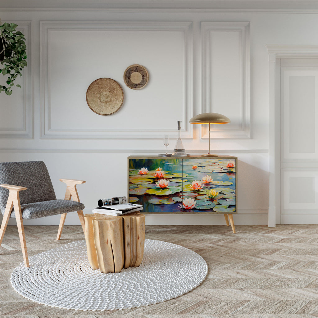 BLOOMING WATERS Aparador de 2 Portas em Efeito Carvalho