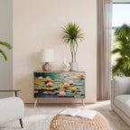 BLOOMING WATERS Aparador de 2 Portas em Efeito Carvalho