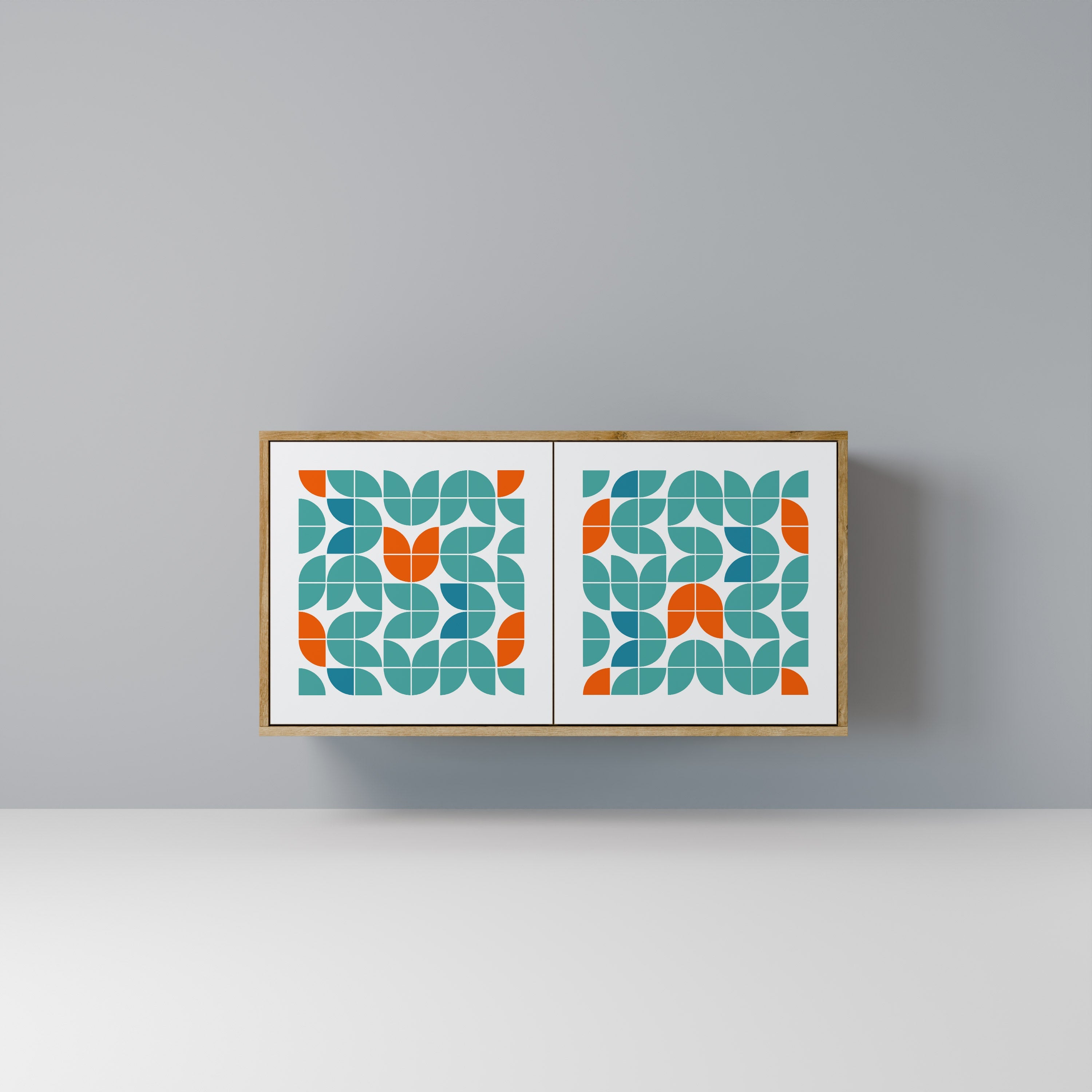 BE THE CHANGE Aparador de 2 Portas em Efeito Carvalho