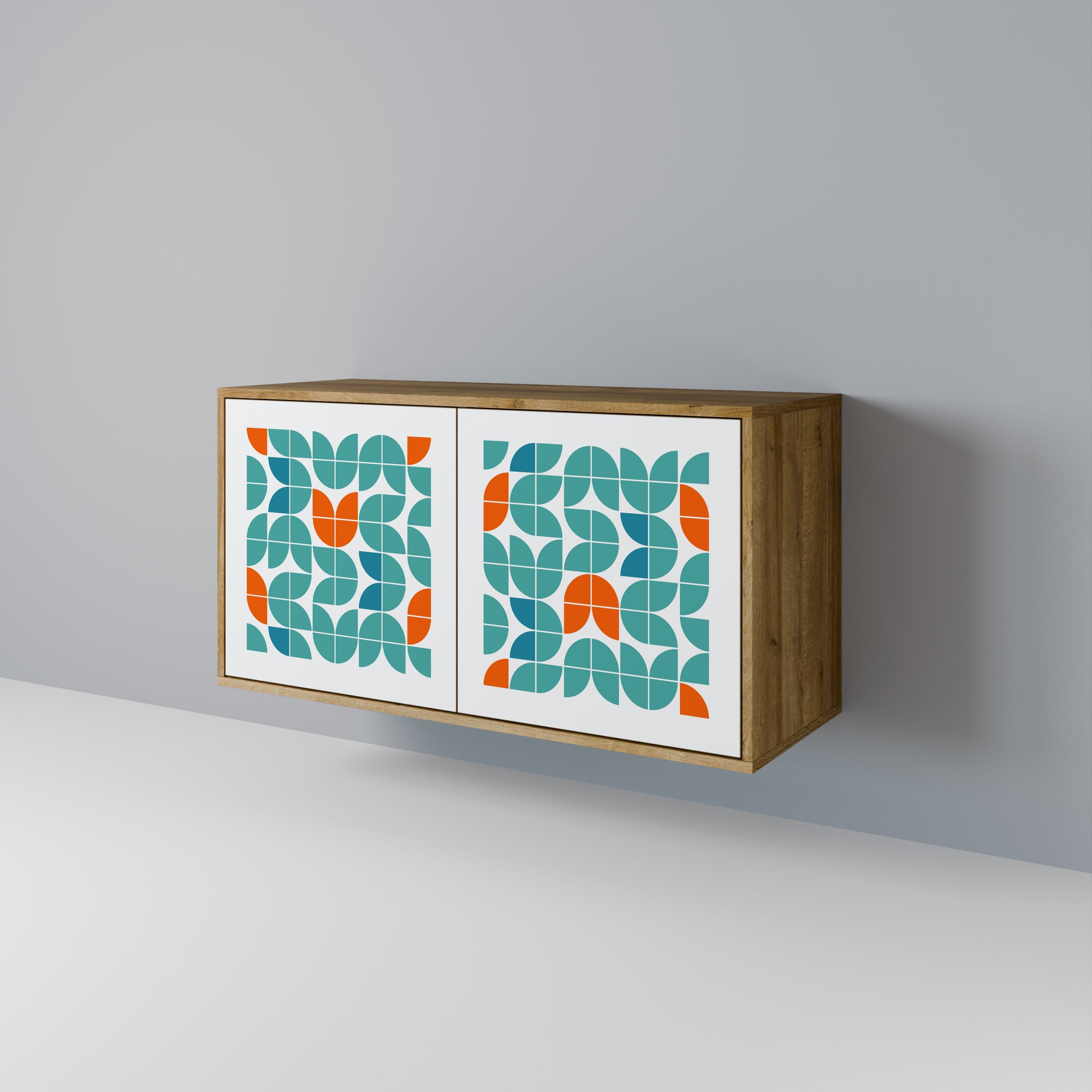 BE THE CHANGE Aparador de 2 Portas em Efeito Carvalho