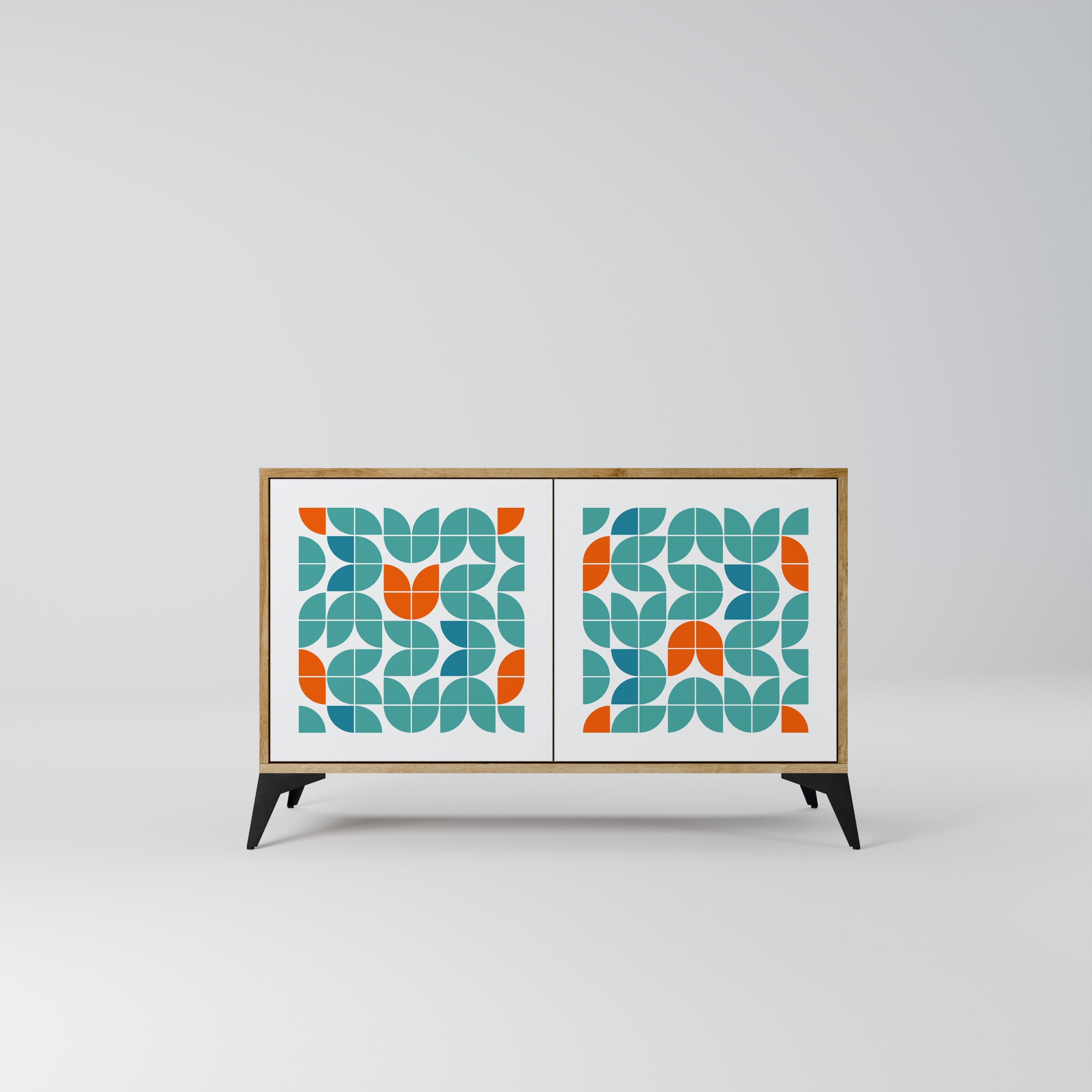 BE THE CHANGE Aparador de 2 Portas em Efeito Carvalho