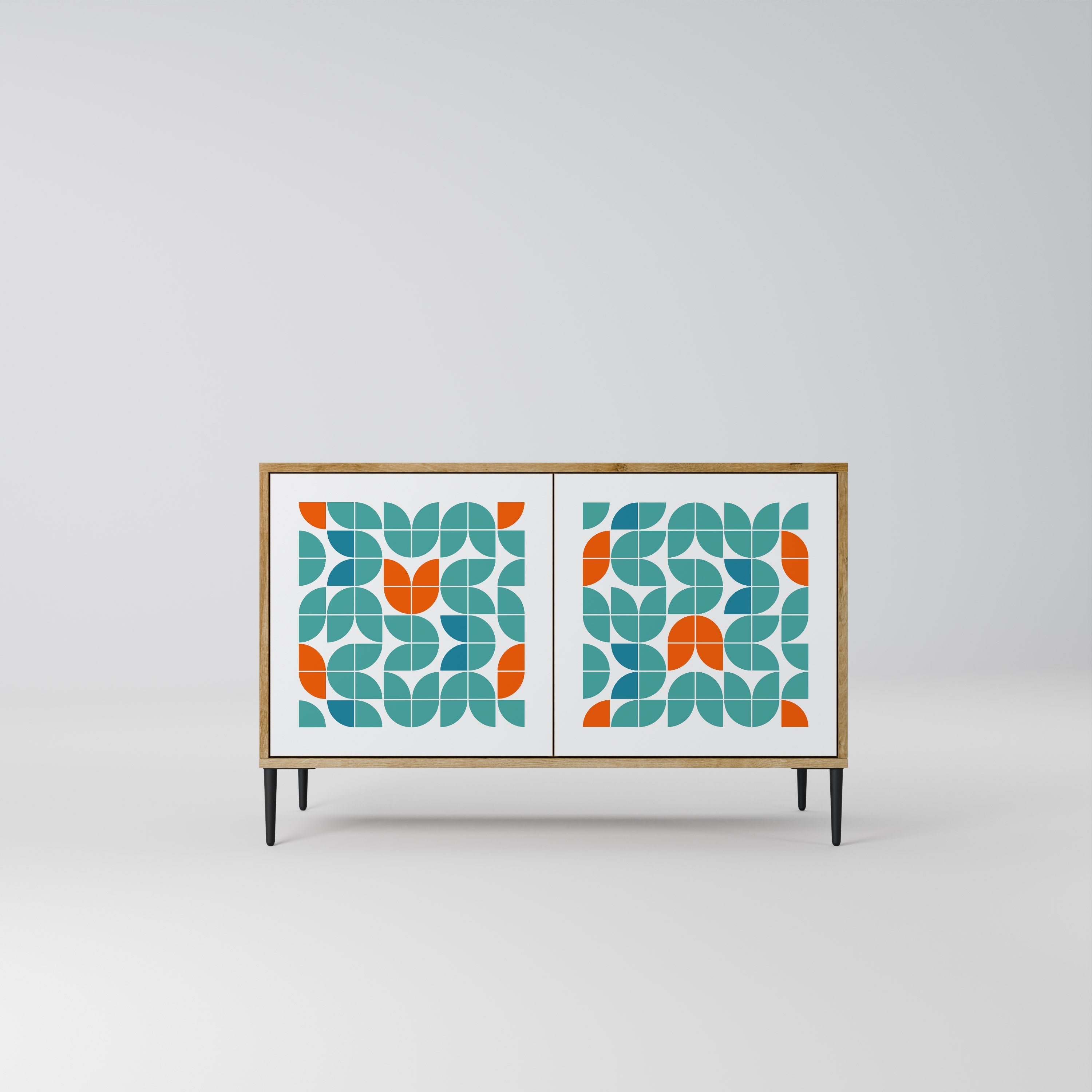 BE THE CHANGE Aparador de 2 Portas em Efeito Carvalho