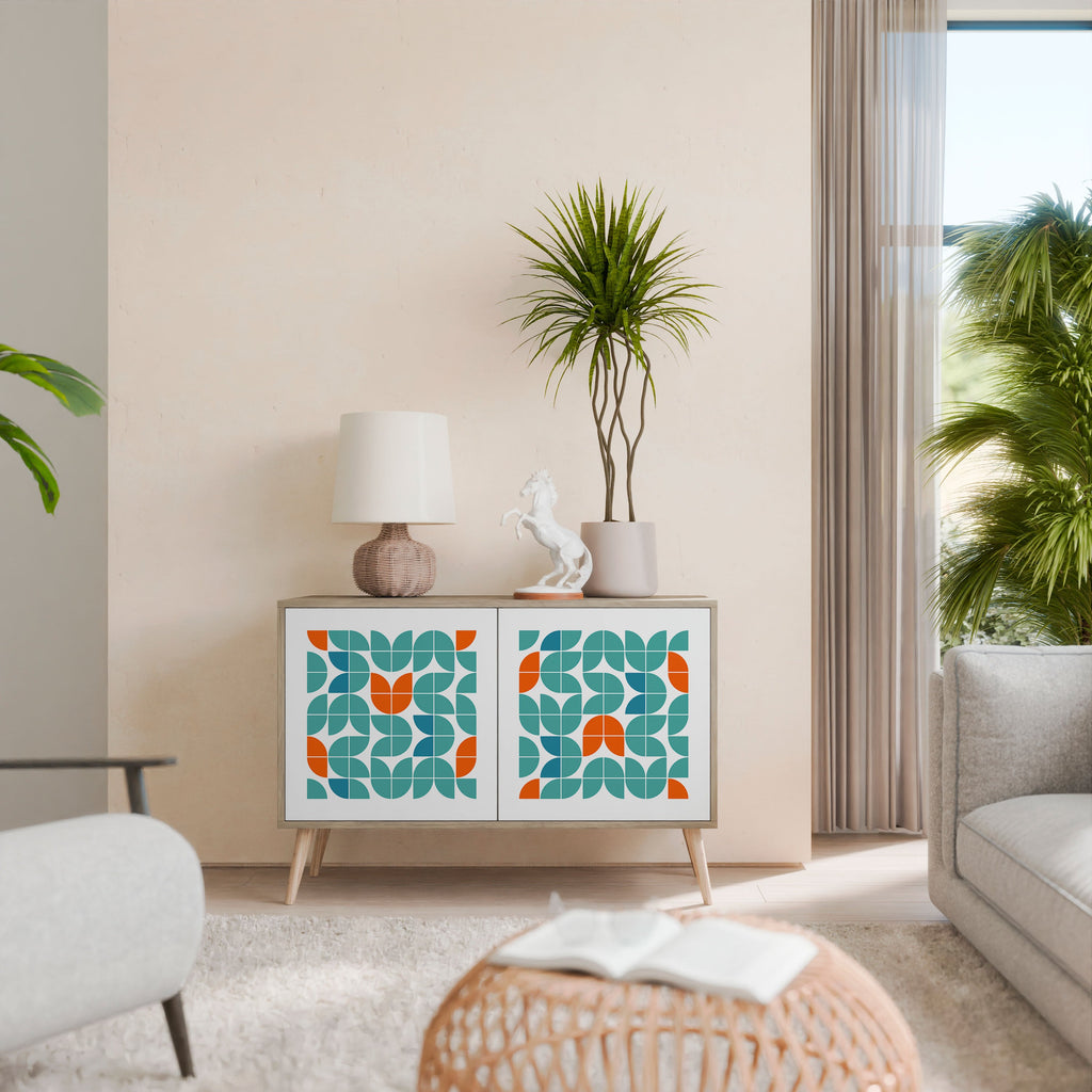 BE THE CHANGE Aparador de 2 Portas em Efeito Carvalho