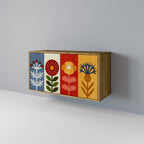 SCANDIC FLOWERET Aparador de 2 Portas em Efeito Carvalho