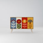 SCANDIC FLOWERET Aparador de 2 Portas em Efeito Carvalho