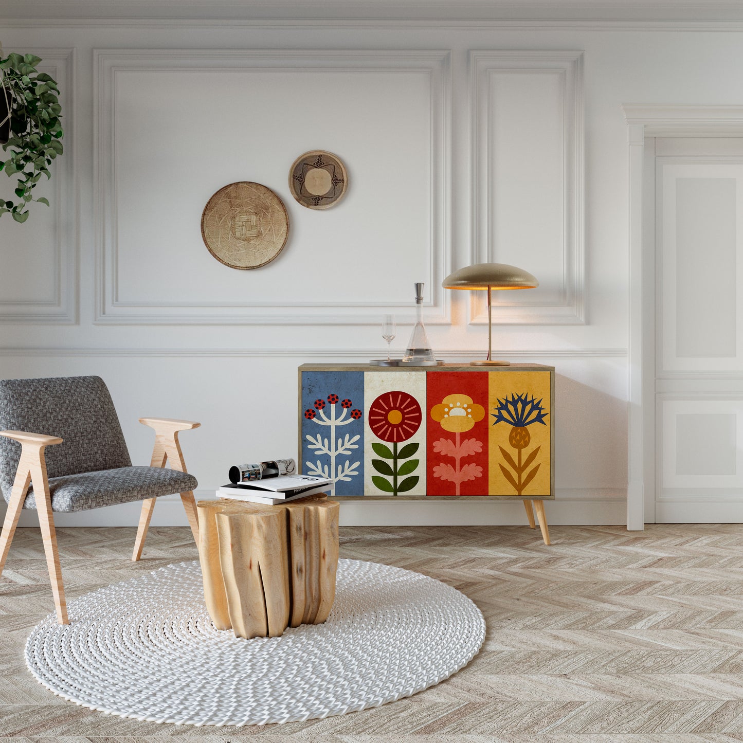 SCANDIC FLOWERET Aparador de 2 Portas