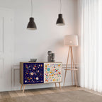 FLORAL COMBINATION Aparador de 2 Portas em Efeito Carvalho