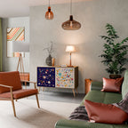 FLORAL COMBINATION Aparador de 2 Portas em Efeito Carvalho