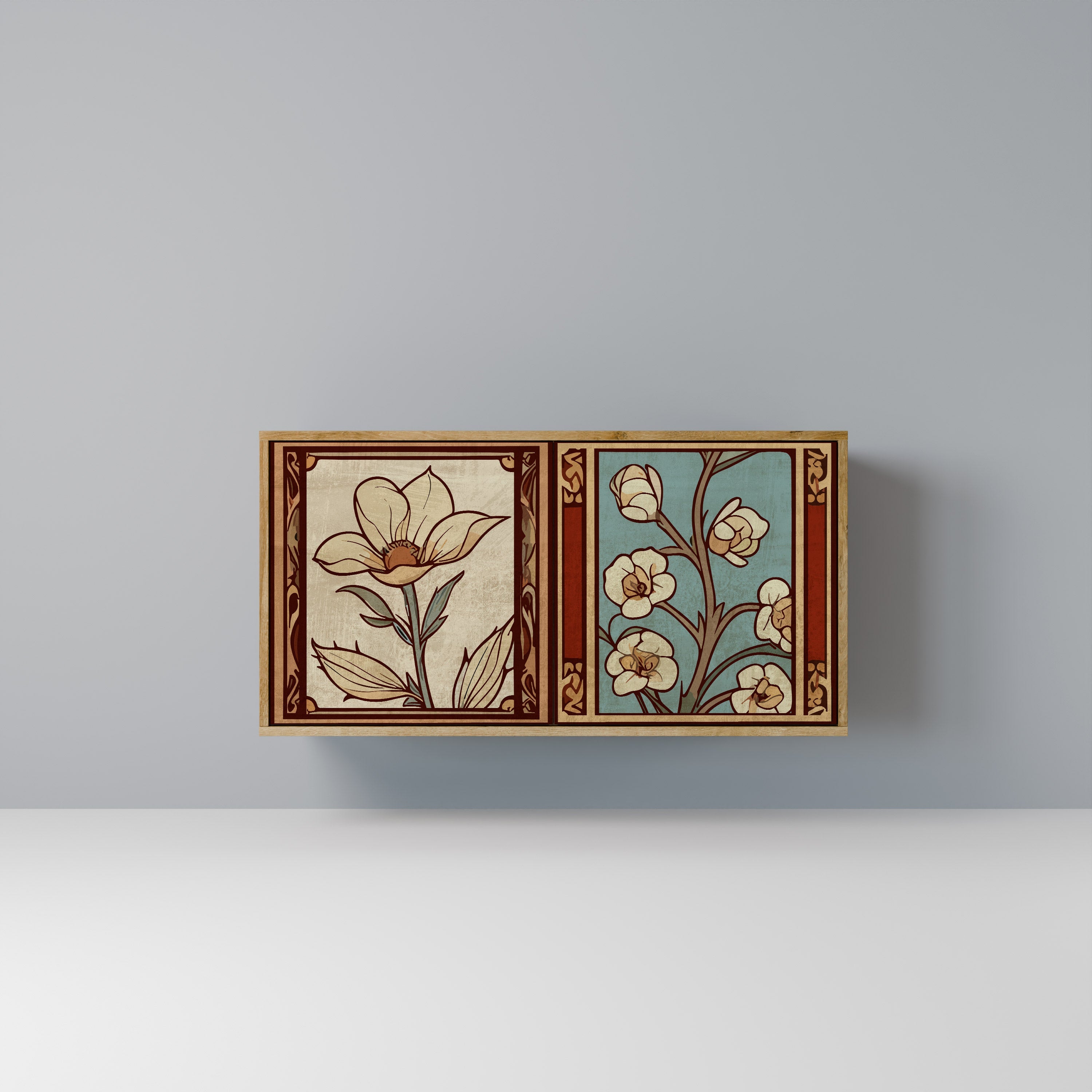 TIMELESS FLORA Aparador de 2 Portas em Efeito Carvalho