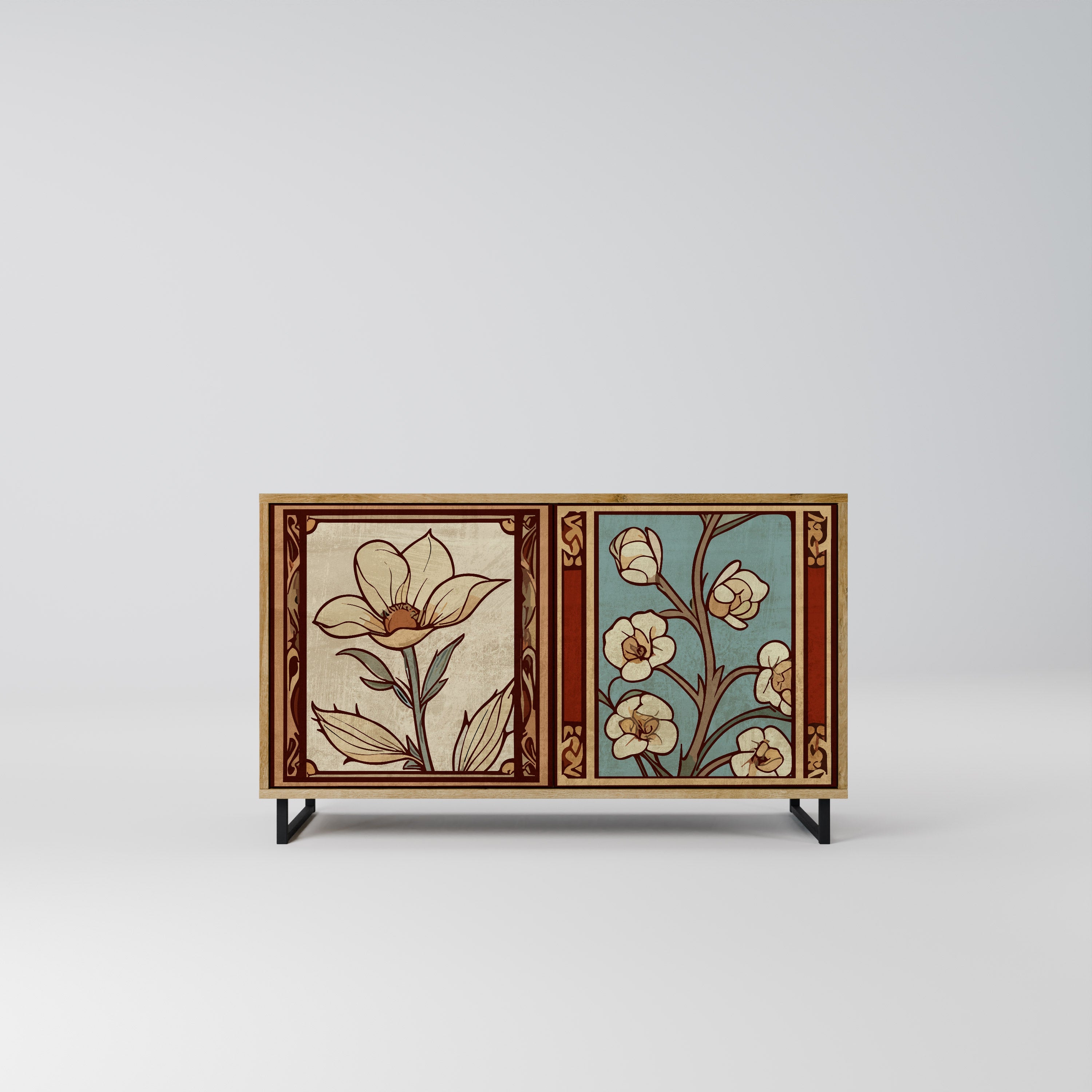 TIMELESS FLORA Aparador de 2 Portas em Efeito Carvalho