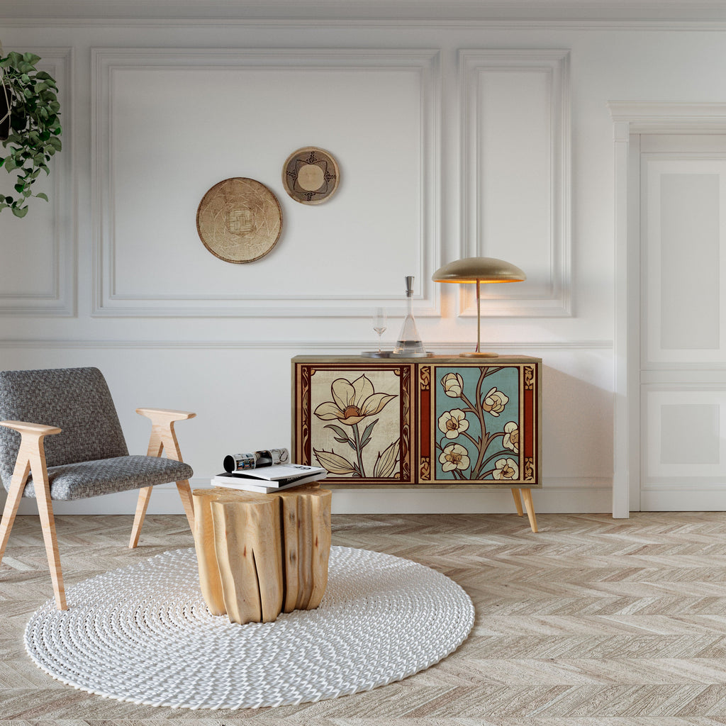 TIMELESS FLORA Aparador de 2 Portas em Efeito Carvalho