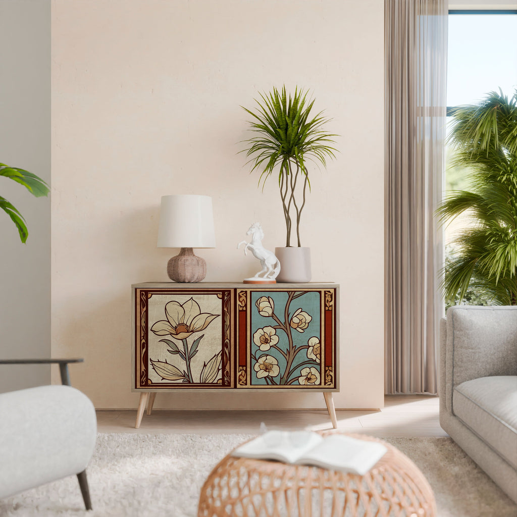 TIMELESS FLORA Aparador de 2 Portas em Efeito Carvalho