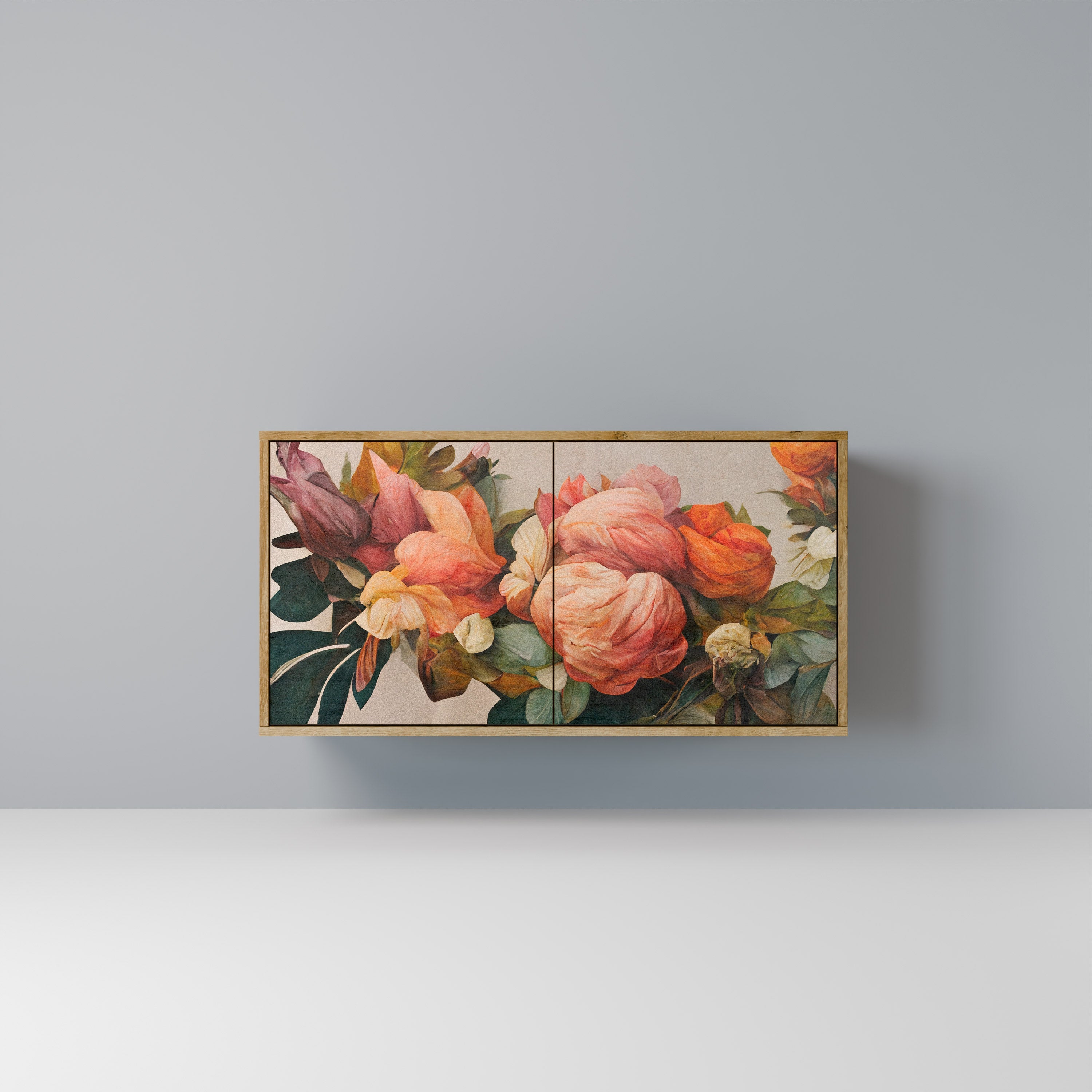 STYLISH BEAUTY Aparador de 2 Portas em Efeito Carvalho