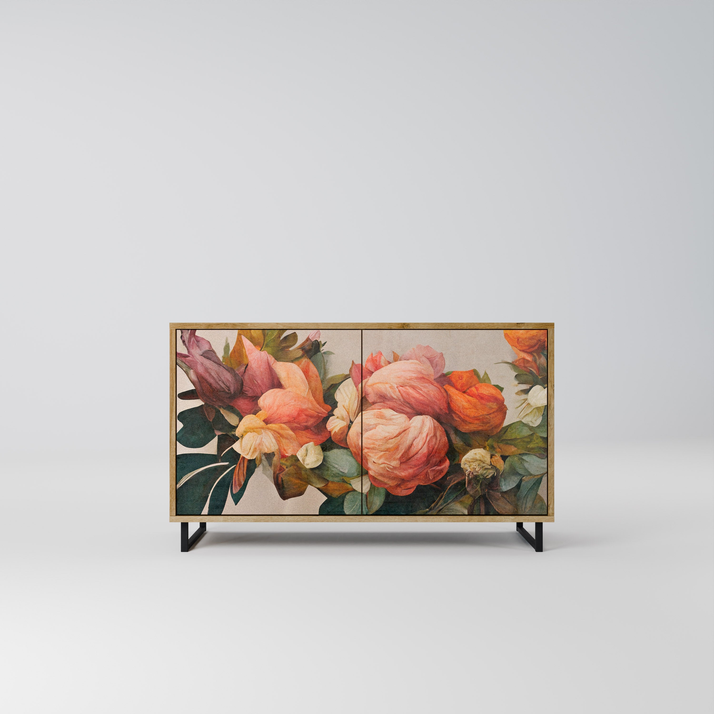 STYLISH BEAUTY Aparador de 2 Portas em Efeito Carvalho