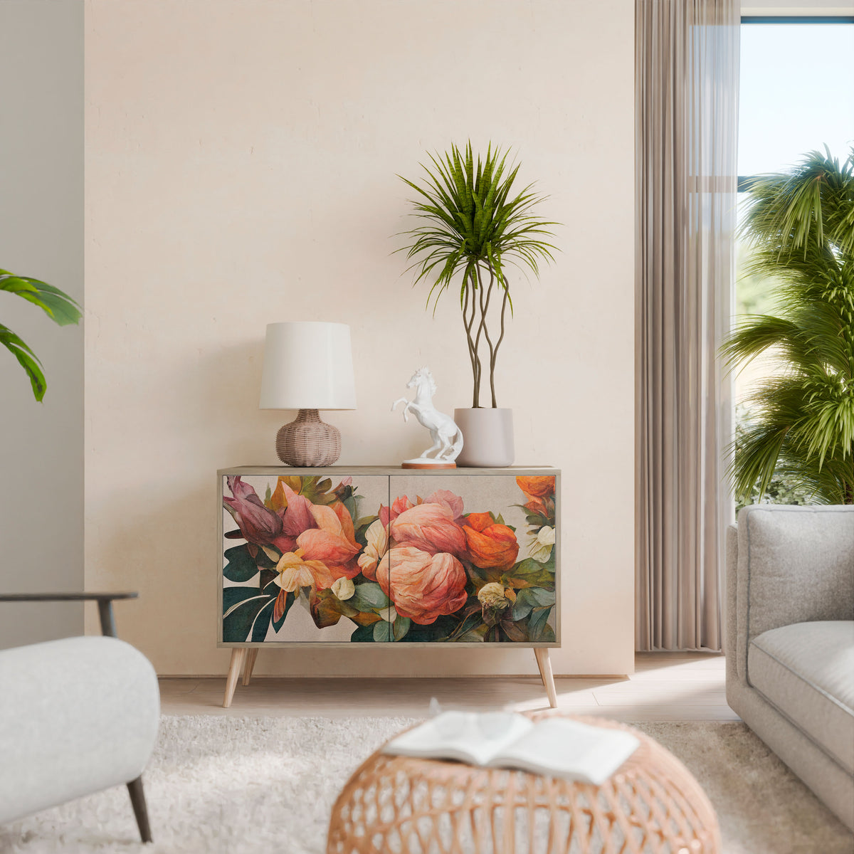 STYLISH BEAUTY Aparador de 2 Portas