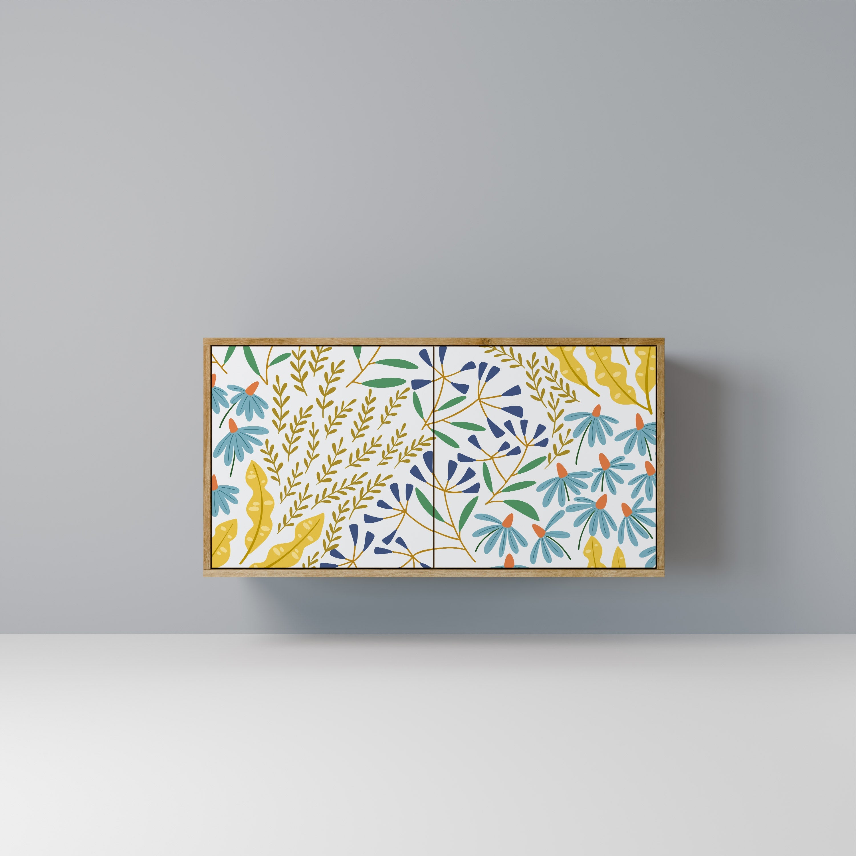 HELLO SPRING Aparador de 2 Portas em Efeito Carvalho