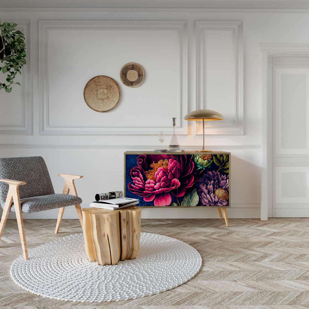 BLOOMING ELEGANCE Aparador de 2 Portas