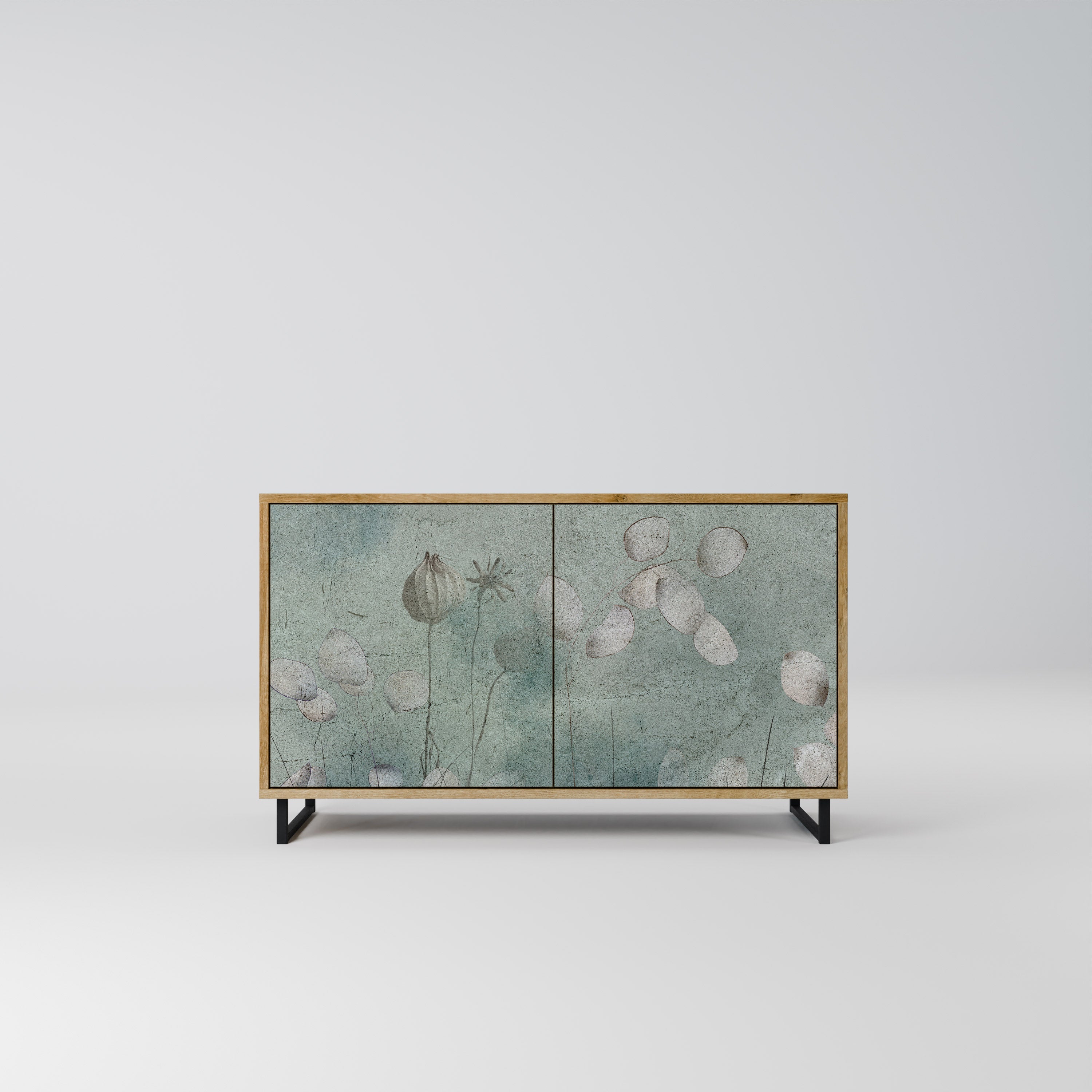 NIGHT LADY Aparador de 2 Portas em Efeito Carvalho