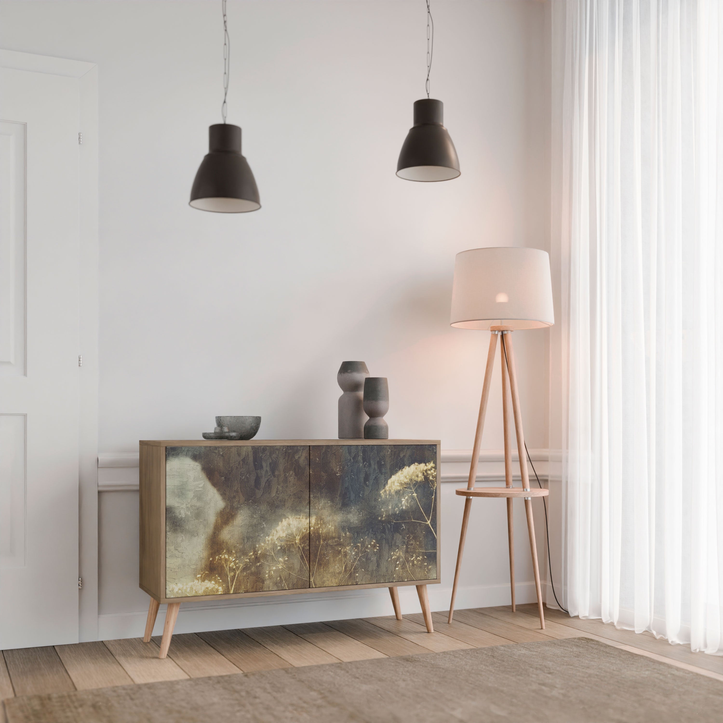 GENTLE POWER Aparador de 2 Portas em Efeito Carvalho