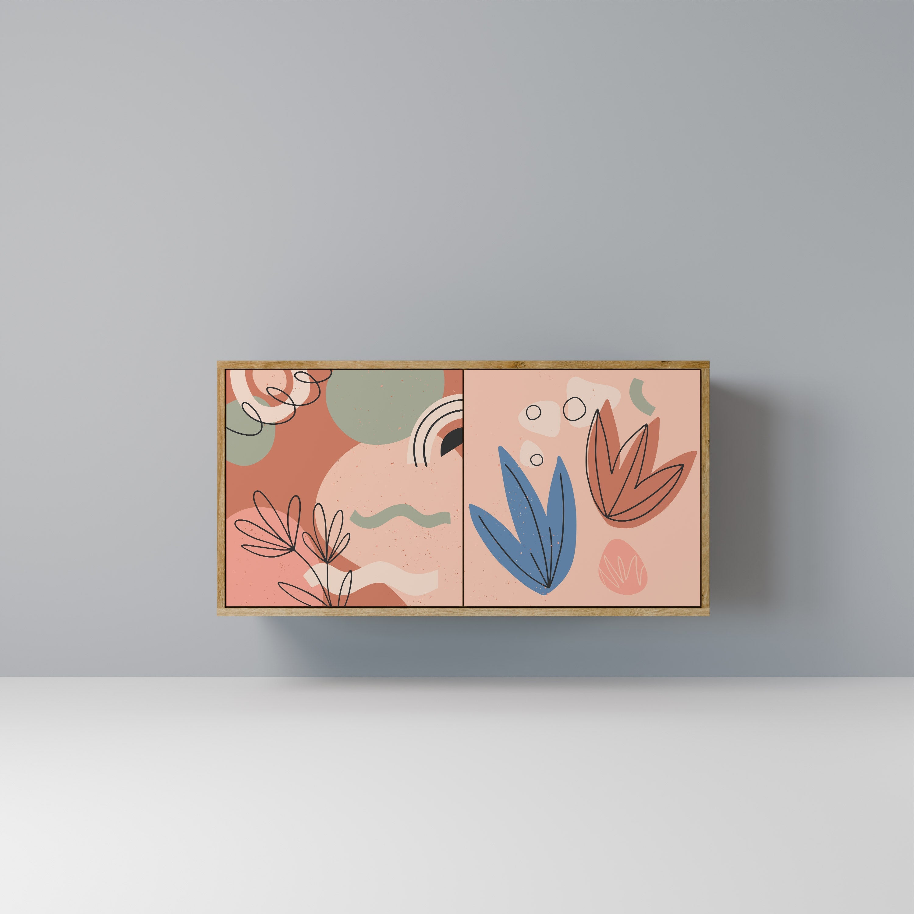 PASTEL DESTINY Aparador de 2 Portas em Efeito Carvalho