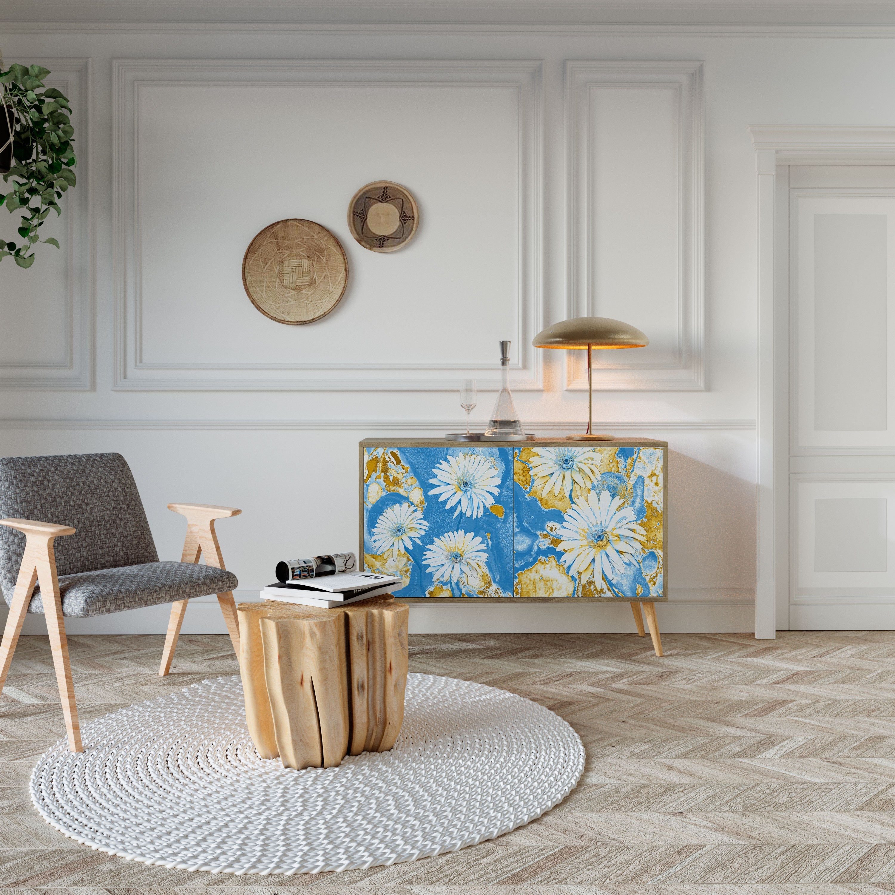 DAISY LUXE Aparador de 2 Portas em Efeito Carvalho