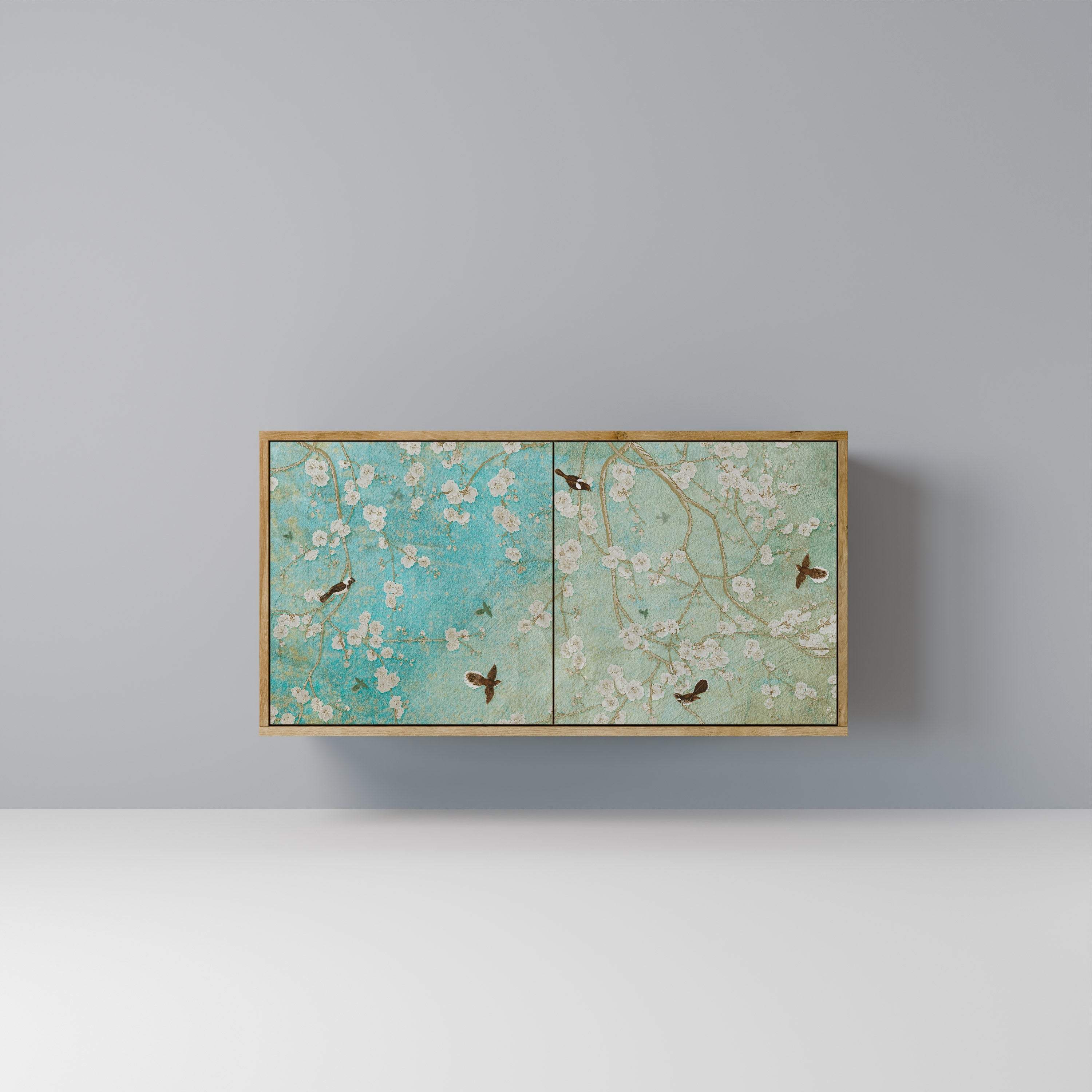 BLOOMING CHARM Aparador de 2 Portas em Efeito Carvalho