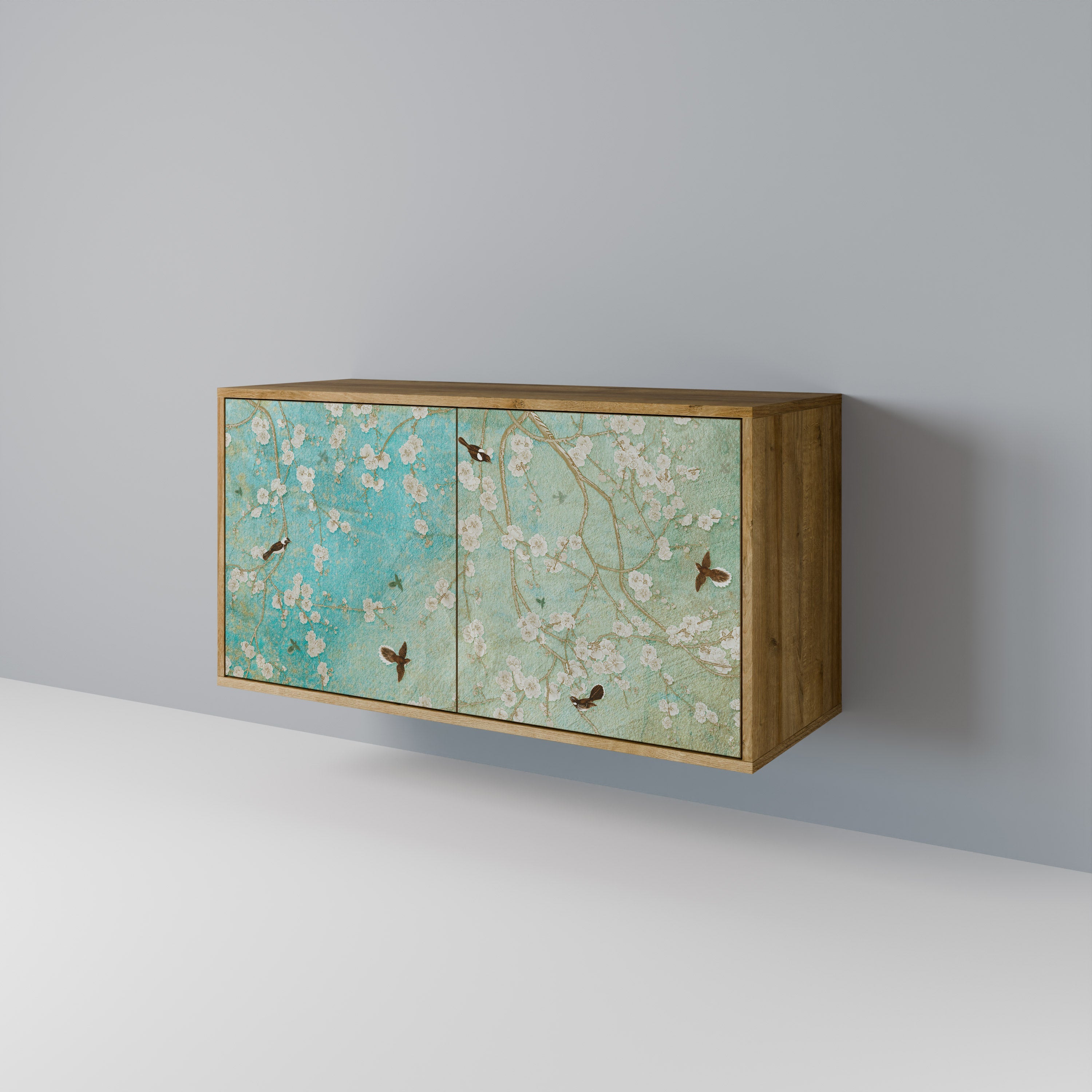 BLOOMING CHARM Aparador de 2 Portas em Efeito Carvalho