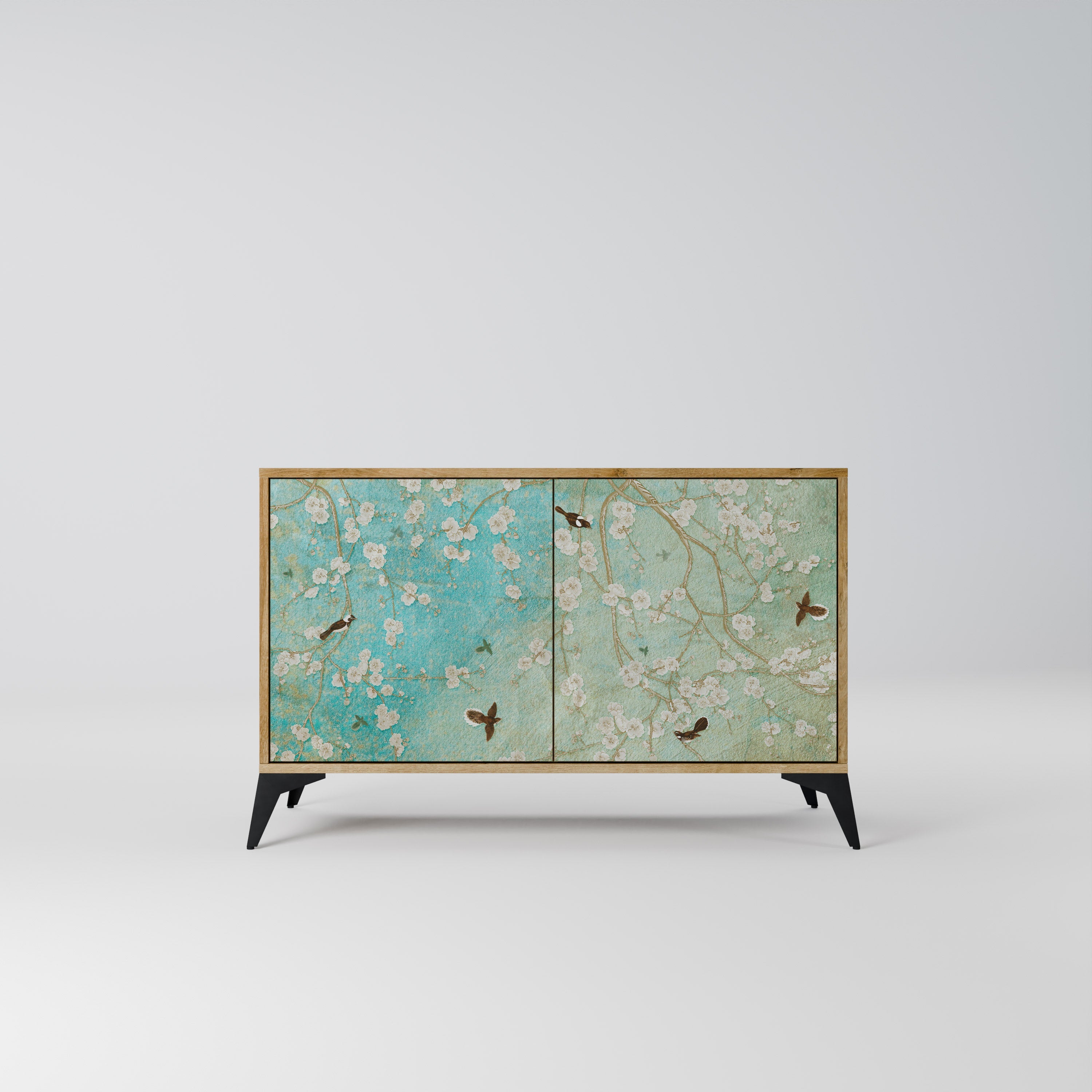 BLOOMING CHARM Aparador de 2 Portas em Efeito Carvalho