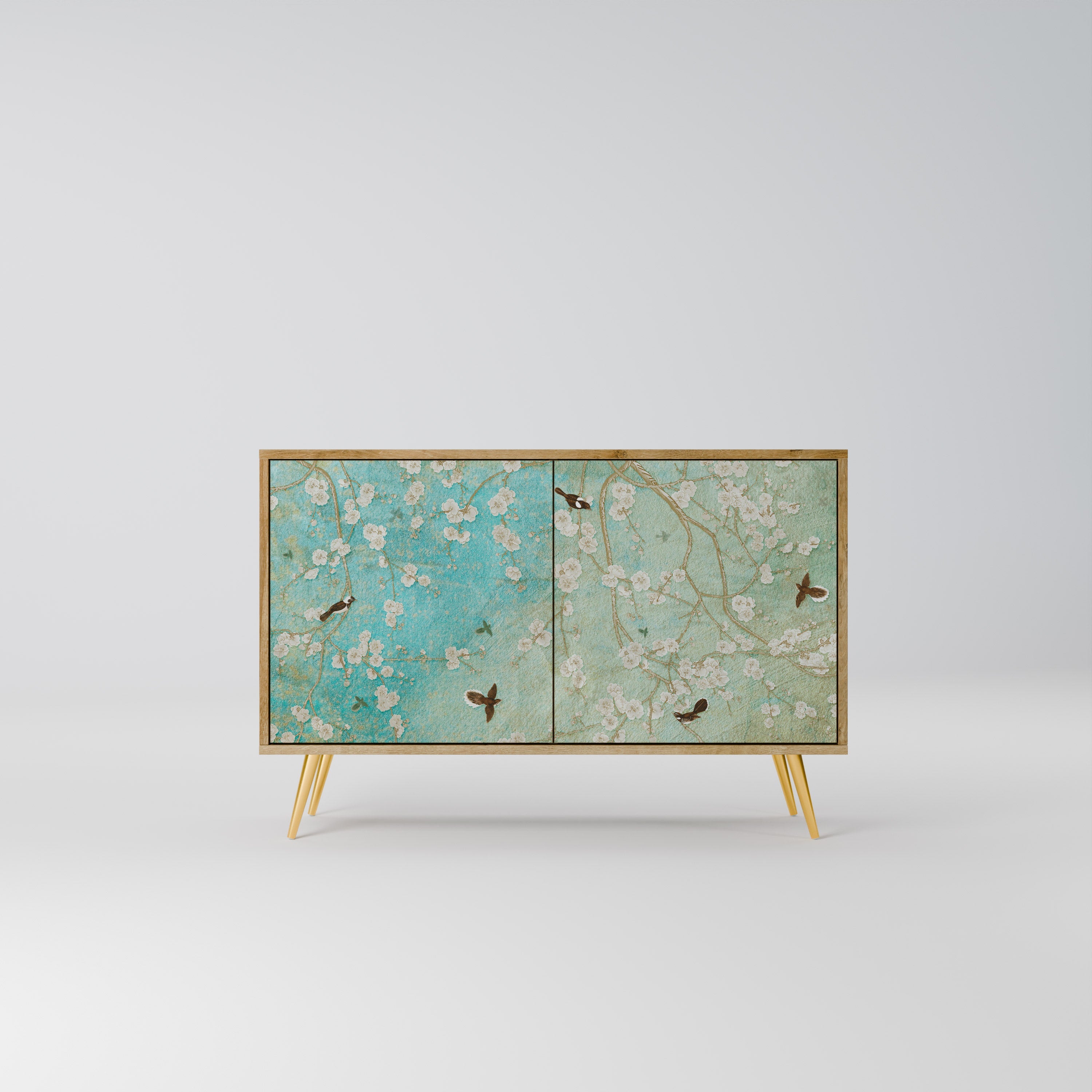 BLOOMING CHARM Aparador de 2 Portas em Efeito Carvalho