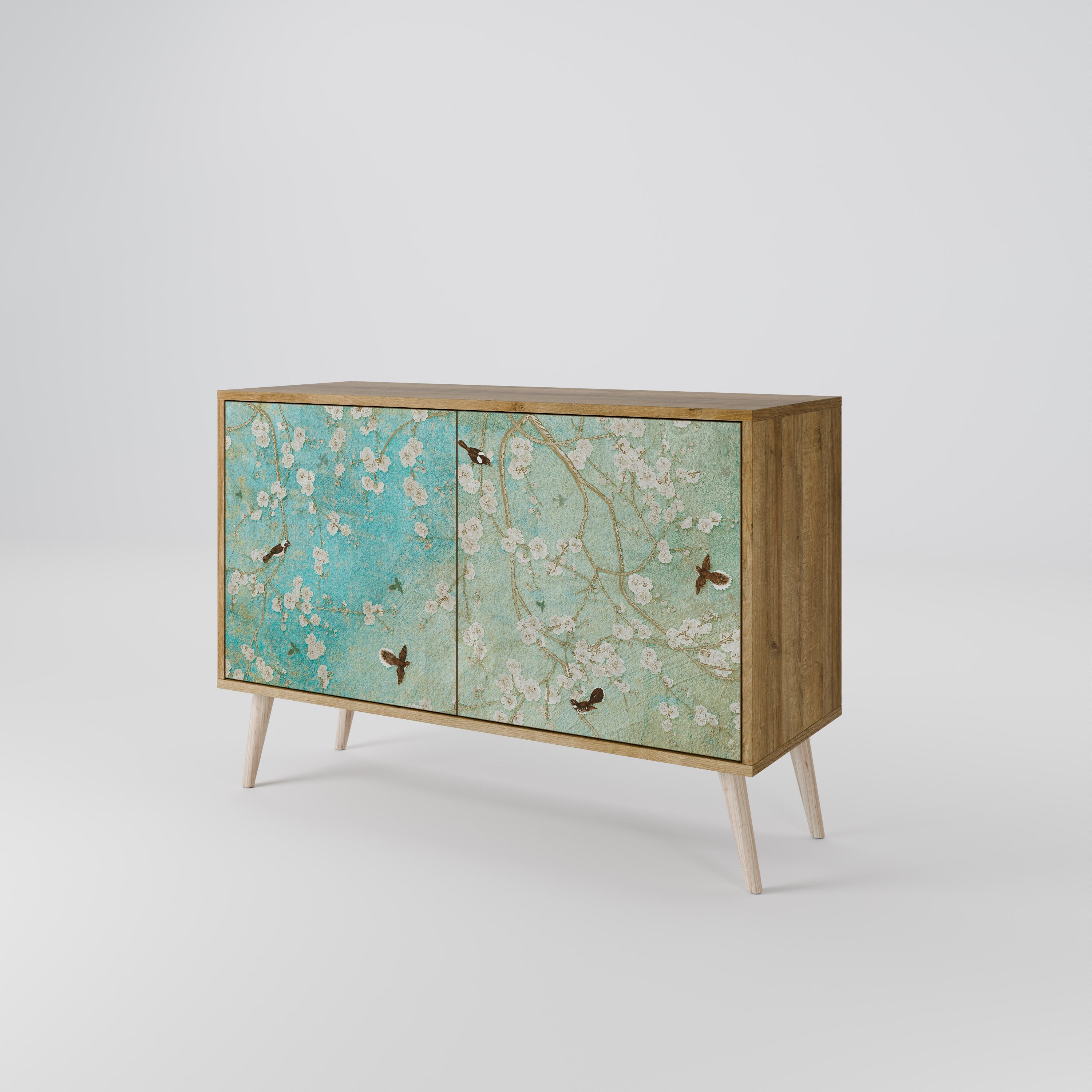 BLOOMING CHARM Aparador de 2 Portas em Efeito Carvalho