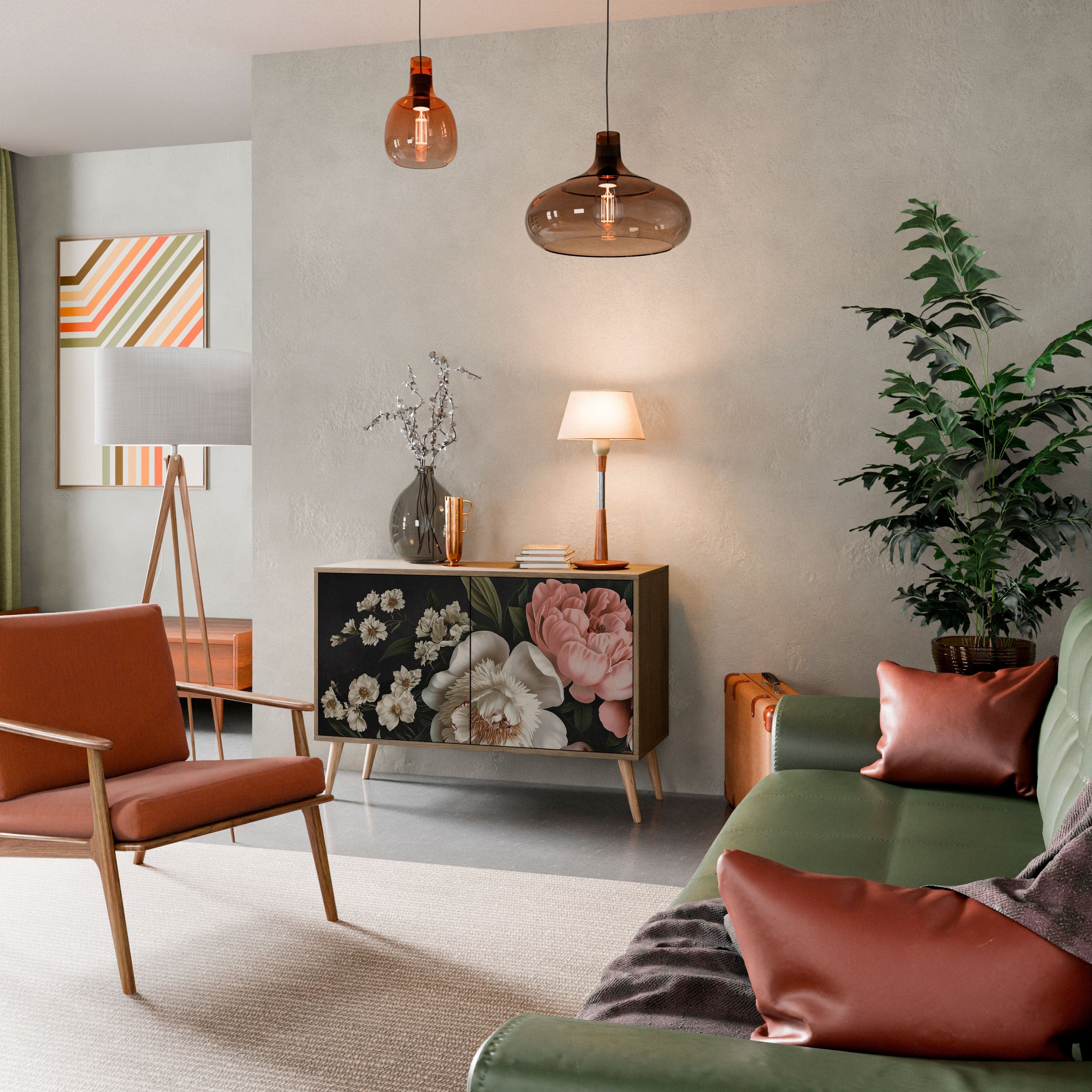 LUSH ELEGANCE Aparador de 2 Portas em Efeito Carvalho