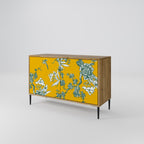 YELLOW CHINOISERIE 2-Door Sideboard in Oak Effect